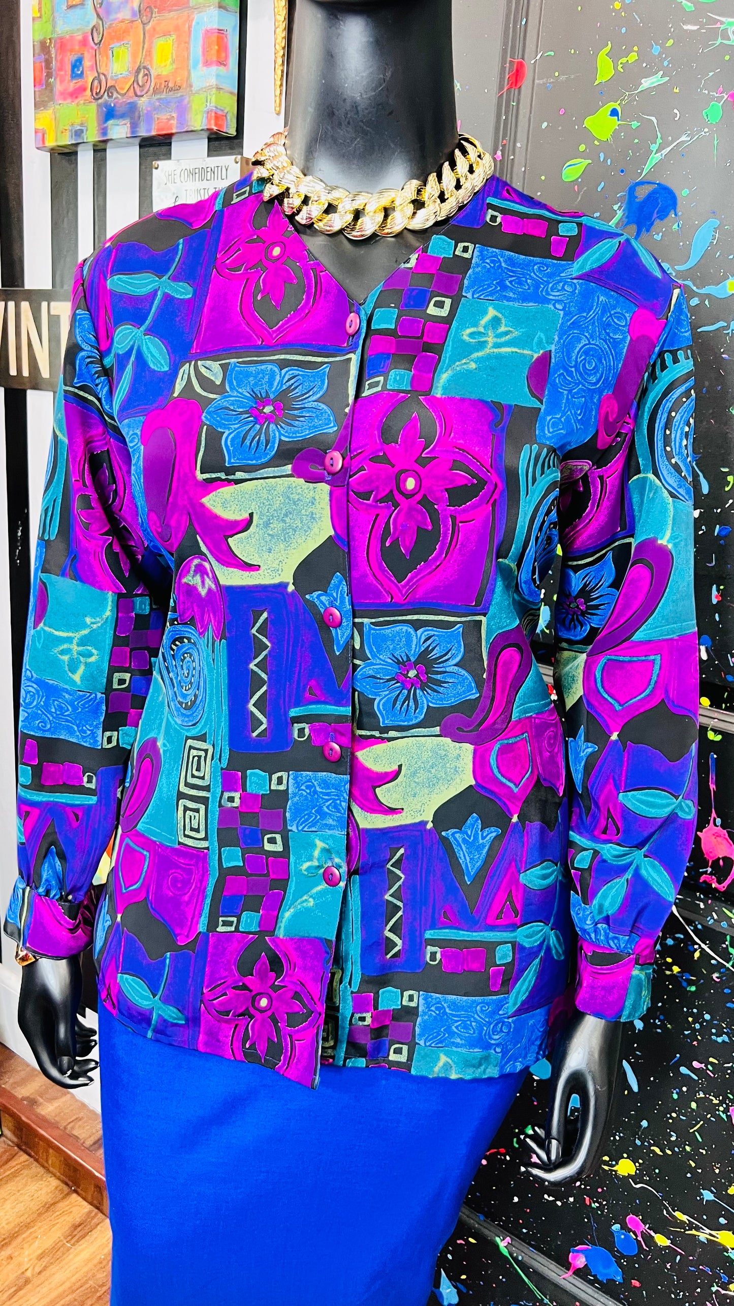 Vintage 90’s Abstract Blouse (14)