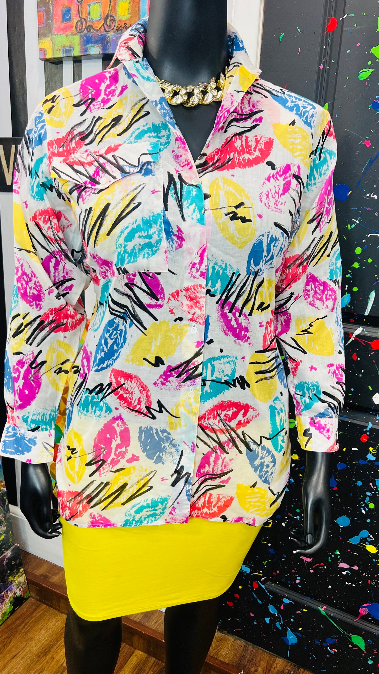 Vintage 80’s Semi Sheer Blouse (14)
