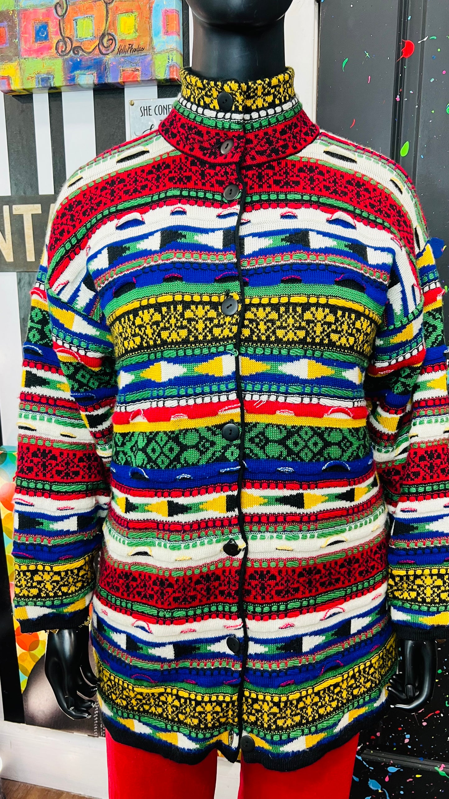 Vintage 3D Knit Coogi Like Lined Sweater (22)