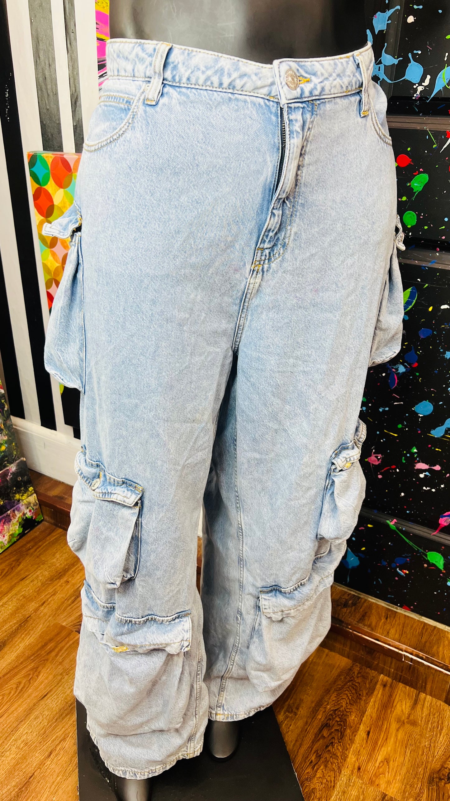 Baggy Oversized Denim Cargo Jeans (18)