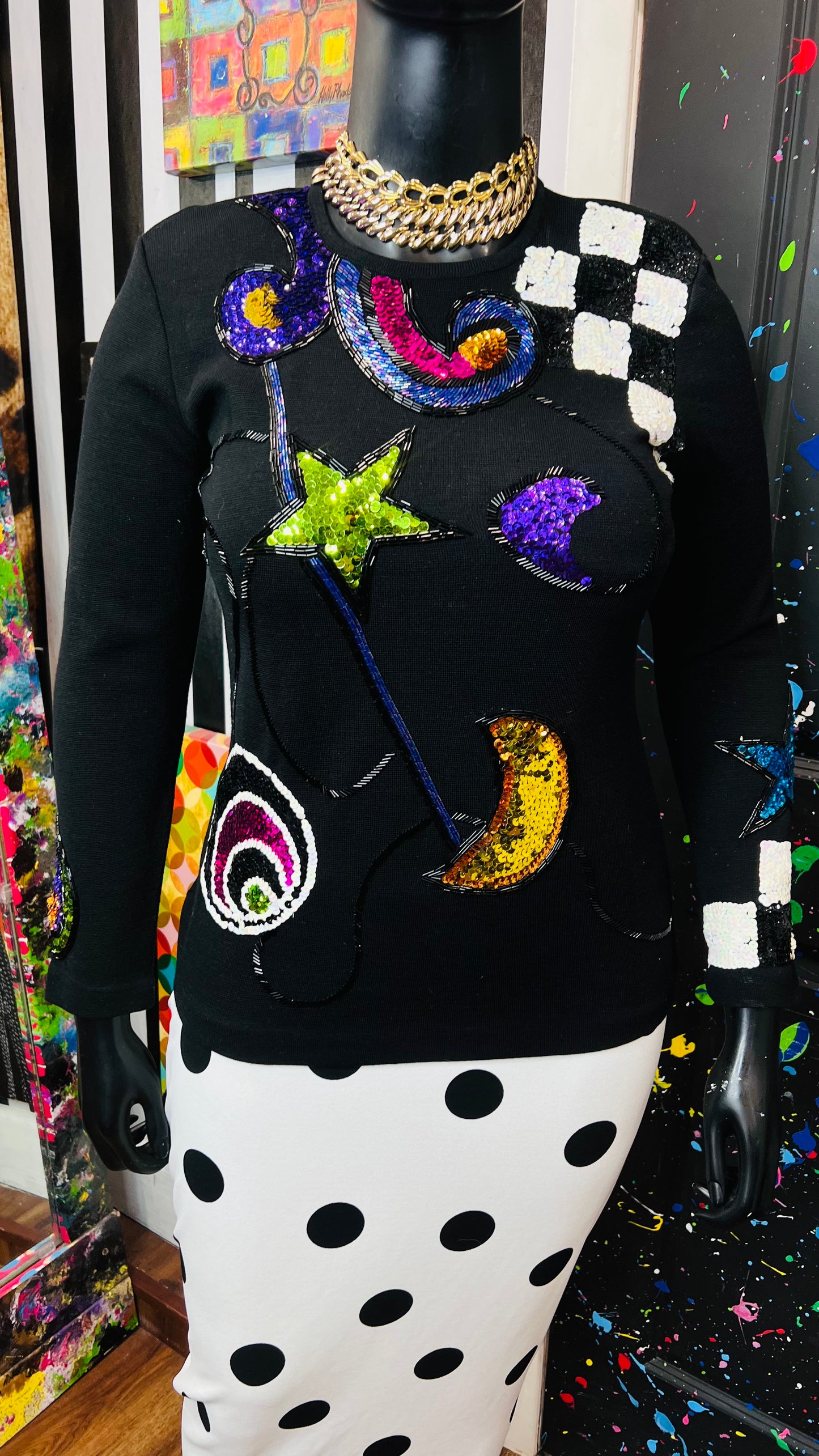 Vintage Sequin Sweater (12/14)