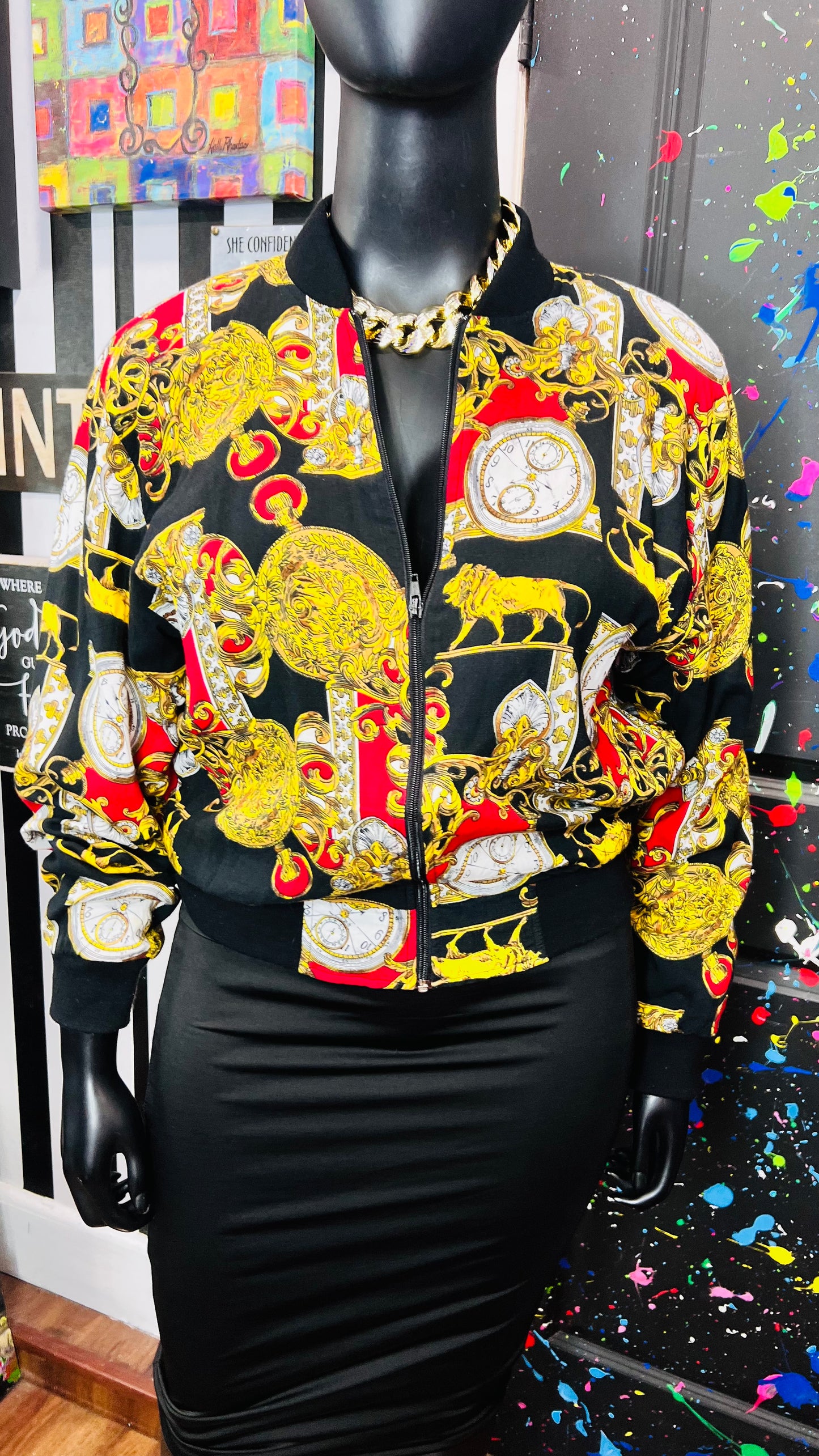 Vintage Rayon Clocks Jacket (16)