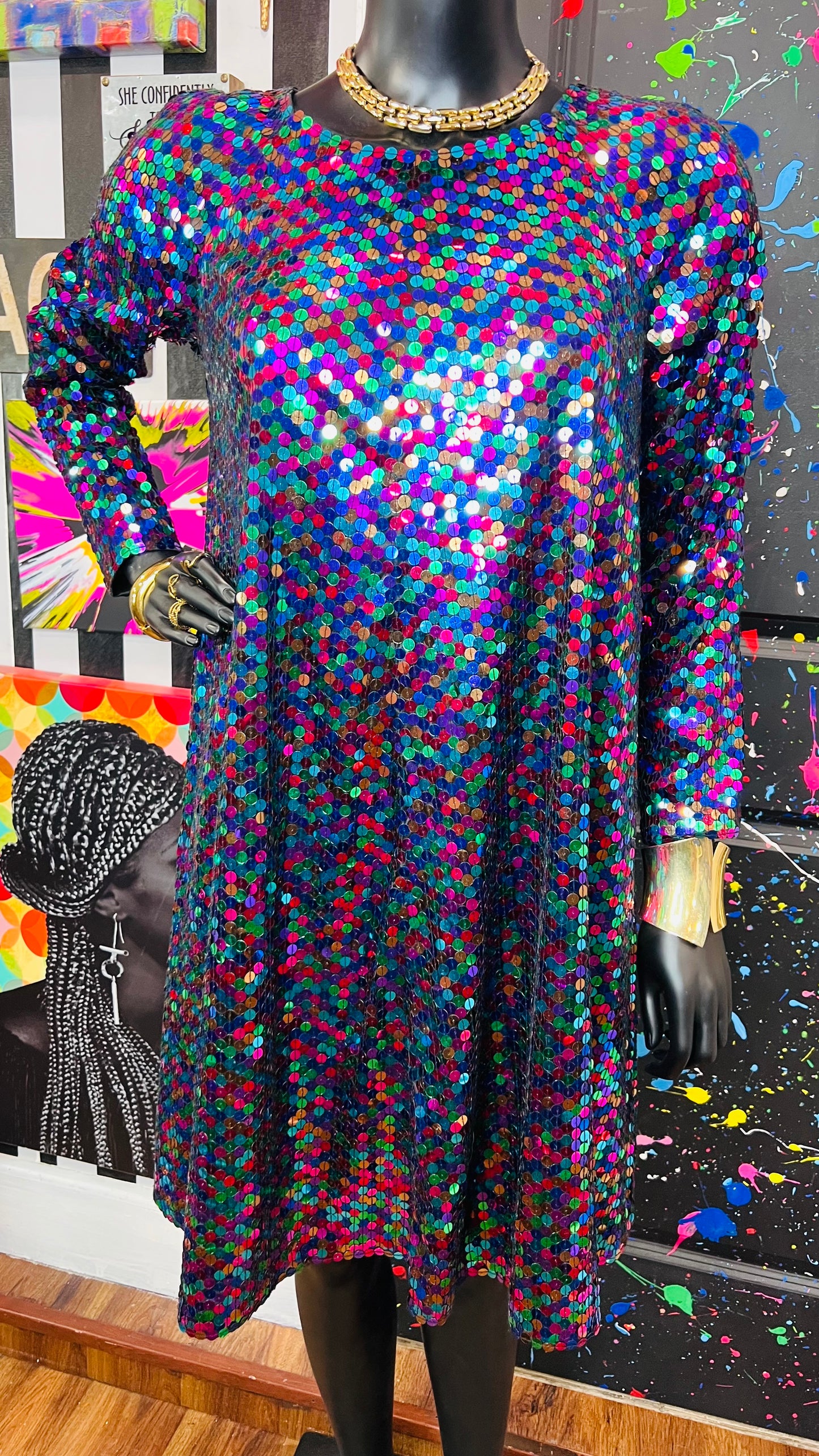 Vintage Sequin (Has Stretch) Circle Dress (14)