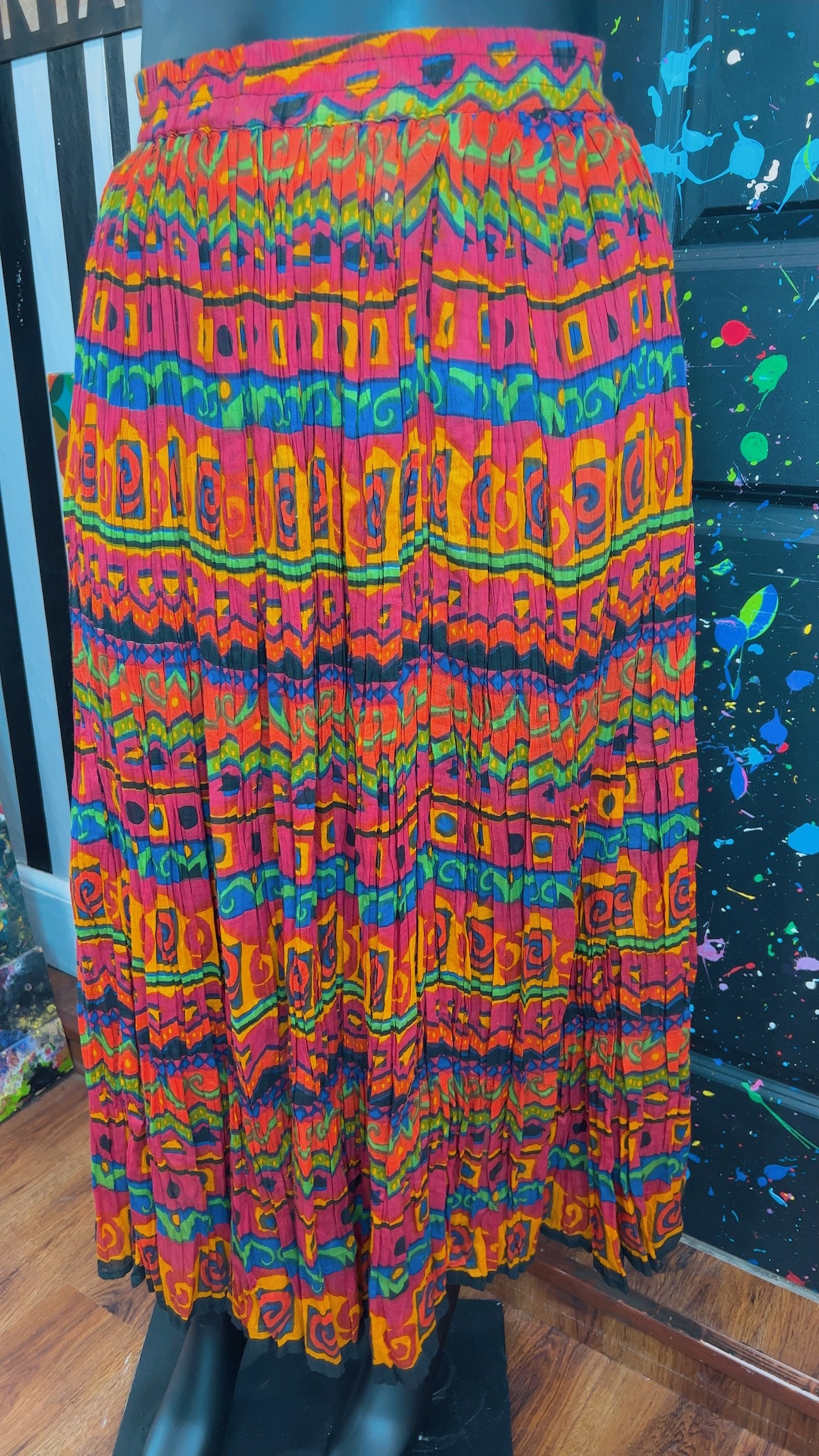 Vintage Rayon Abstract Skirt (18)