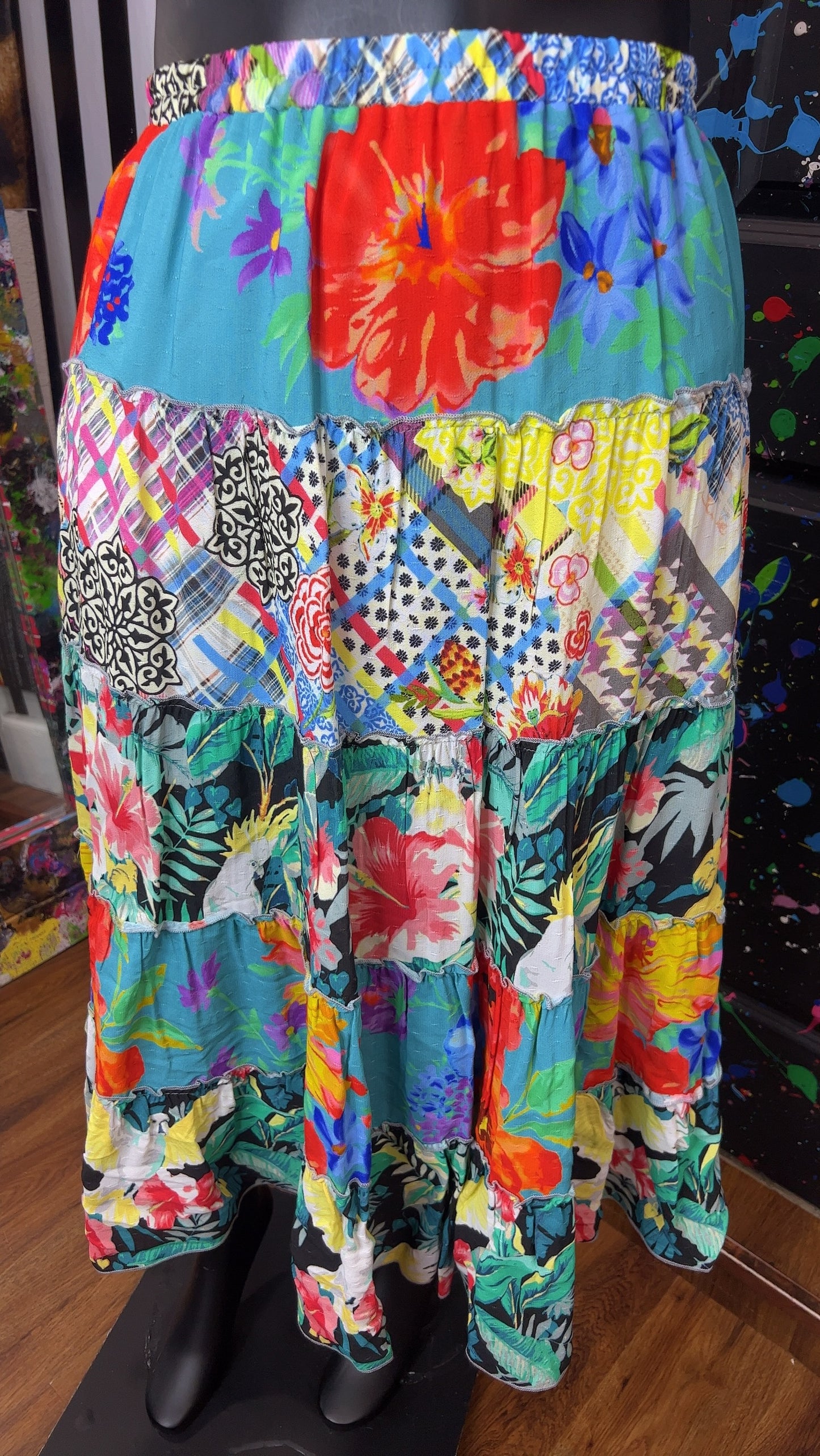 Abstract Patchwork Skirt (16)