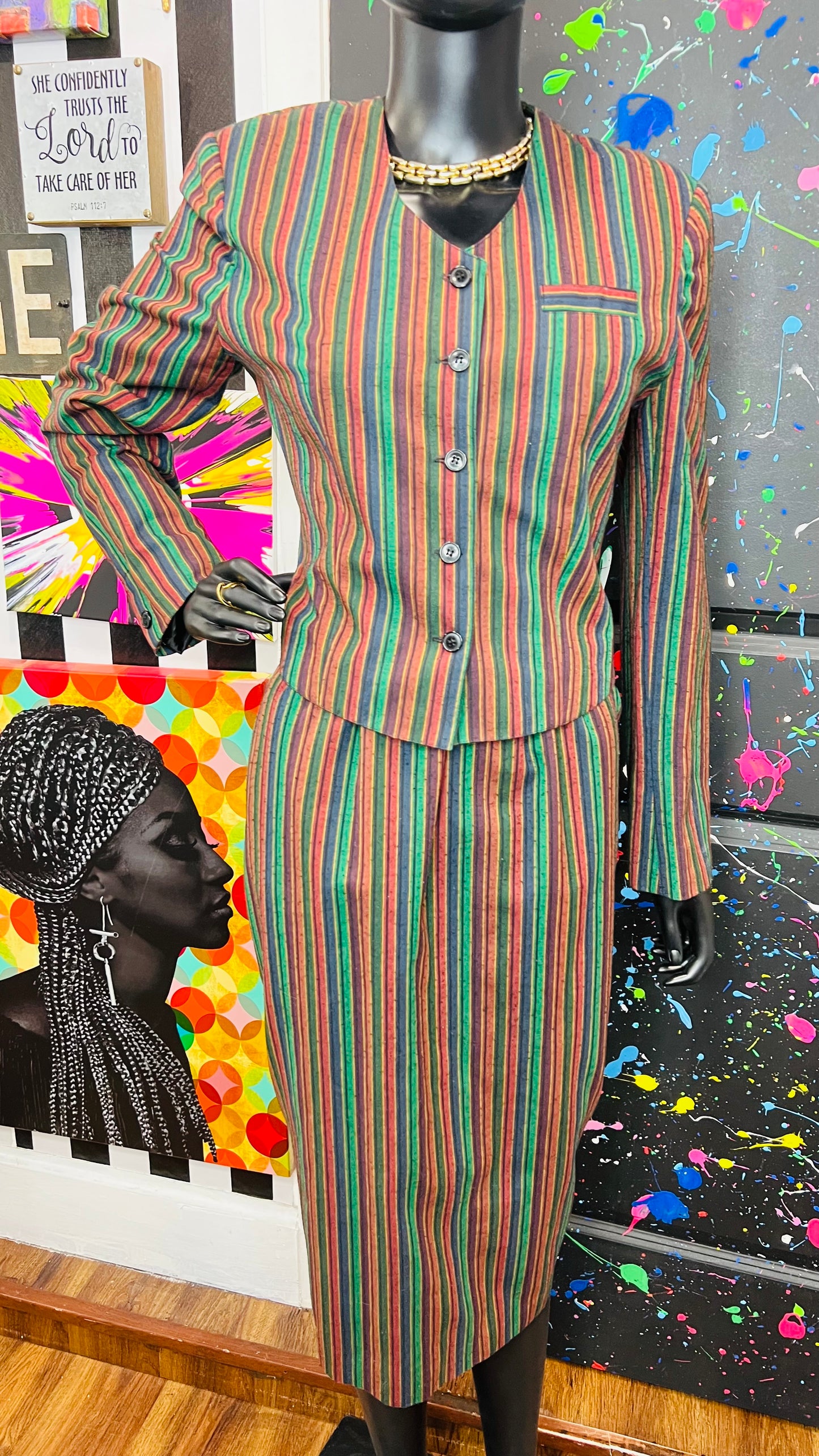Vintage Striped Skirt Set (12)