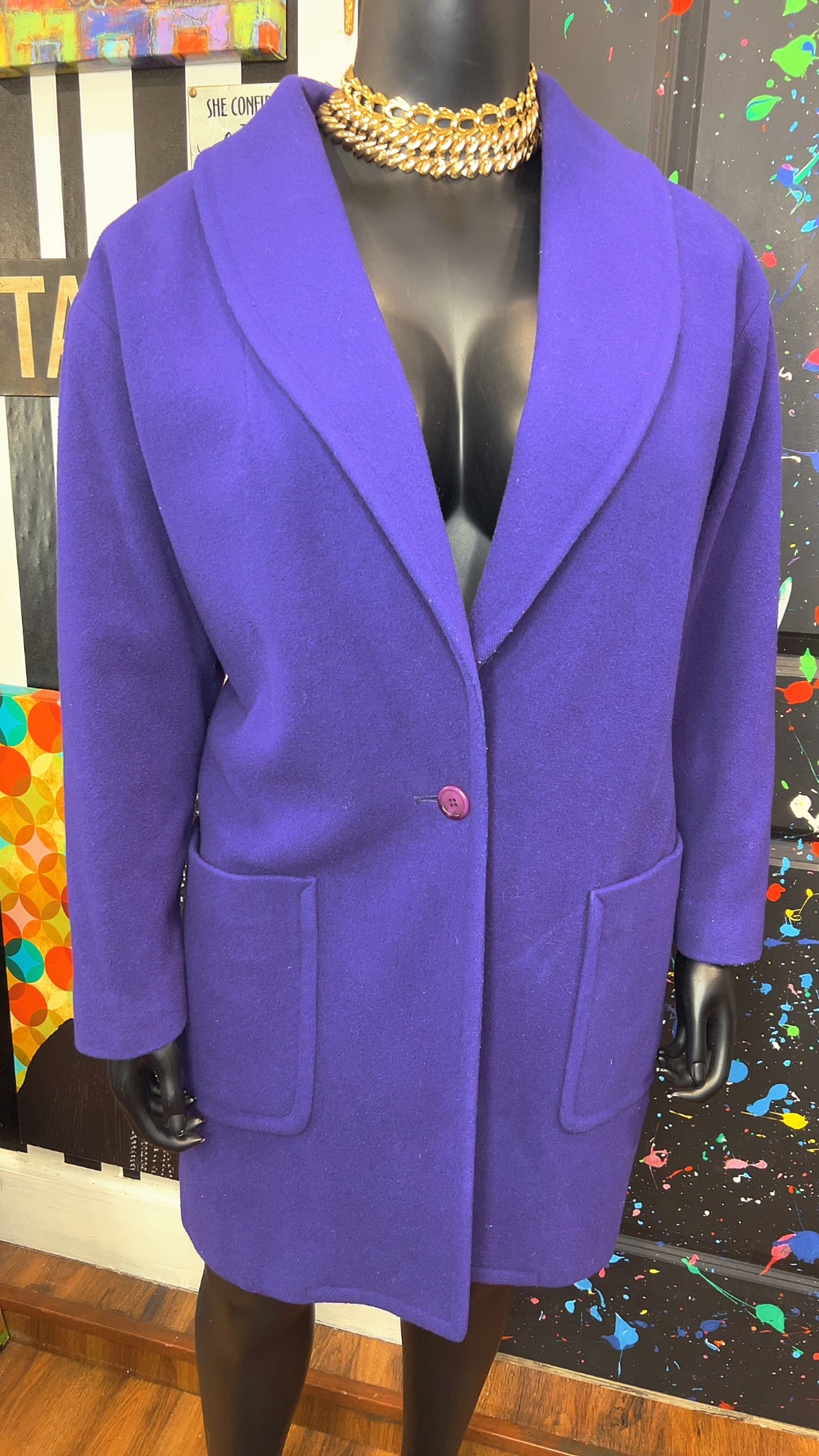 Vintage Neiman Marcus Purple Wool Coat (20)