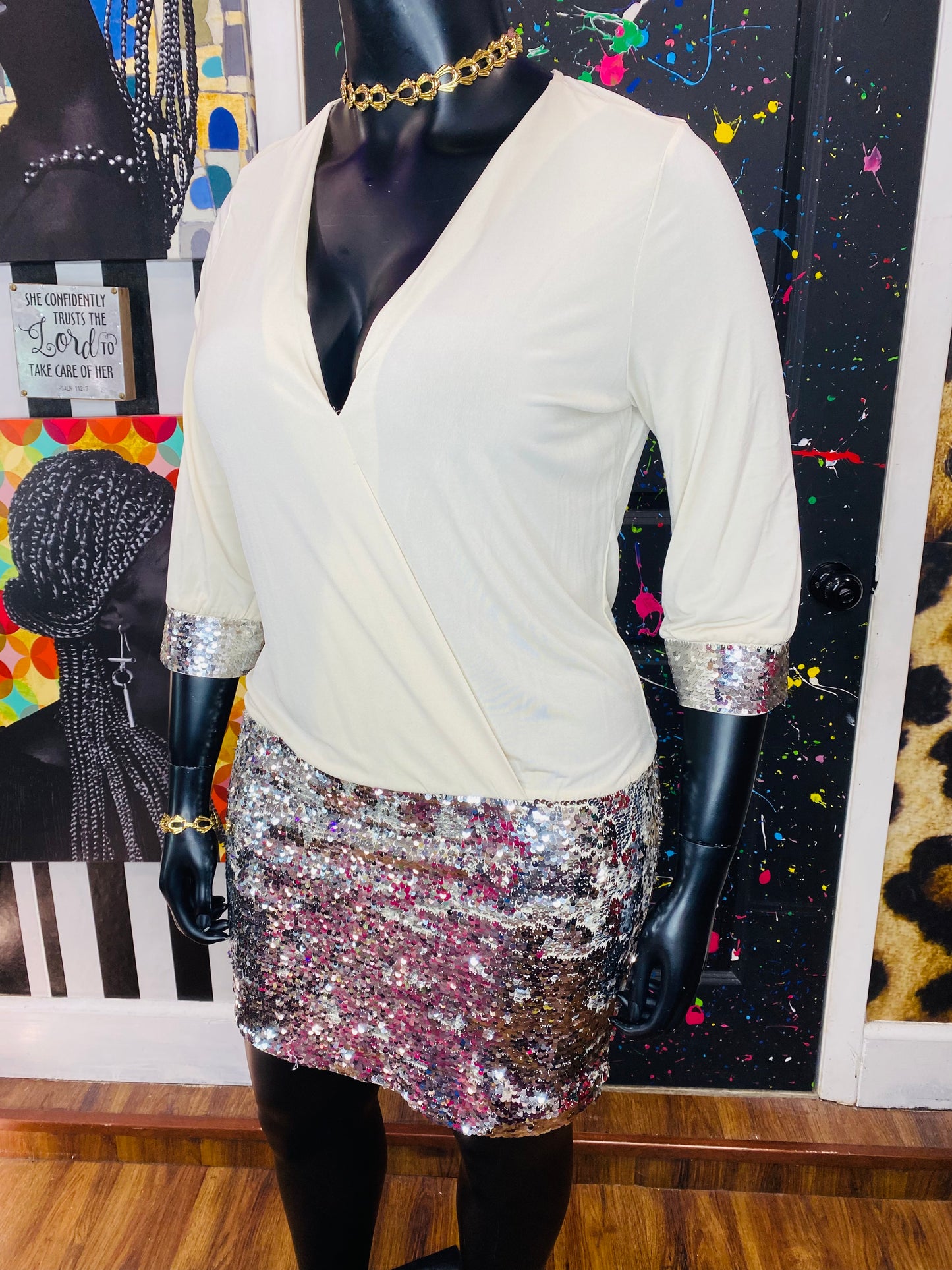 Vintage Venus Sequin Mini Dress