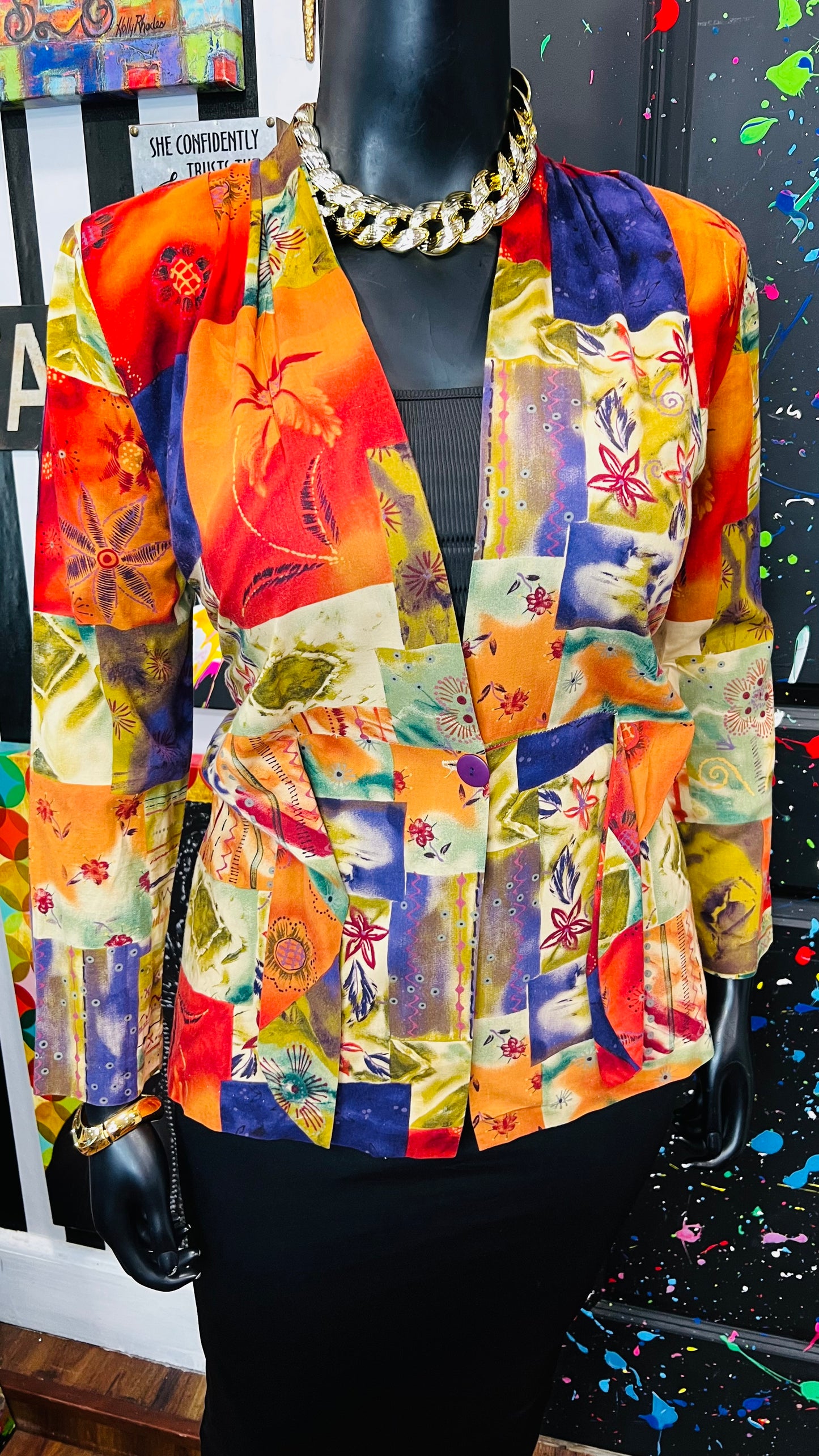 Vintage Rayon Abstact 90’s Blazer (12)