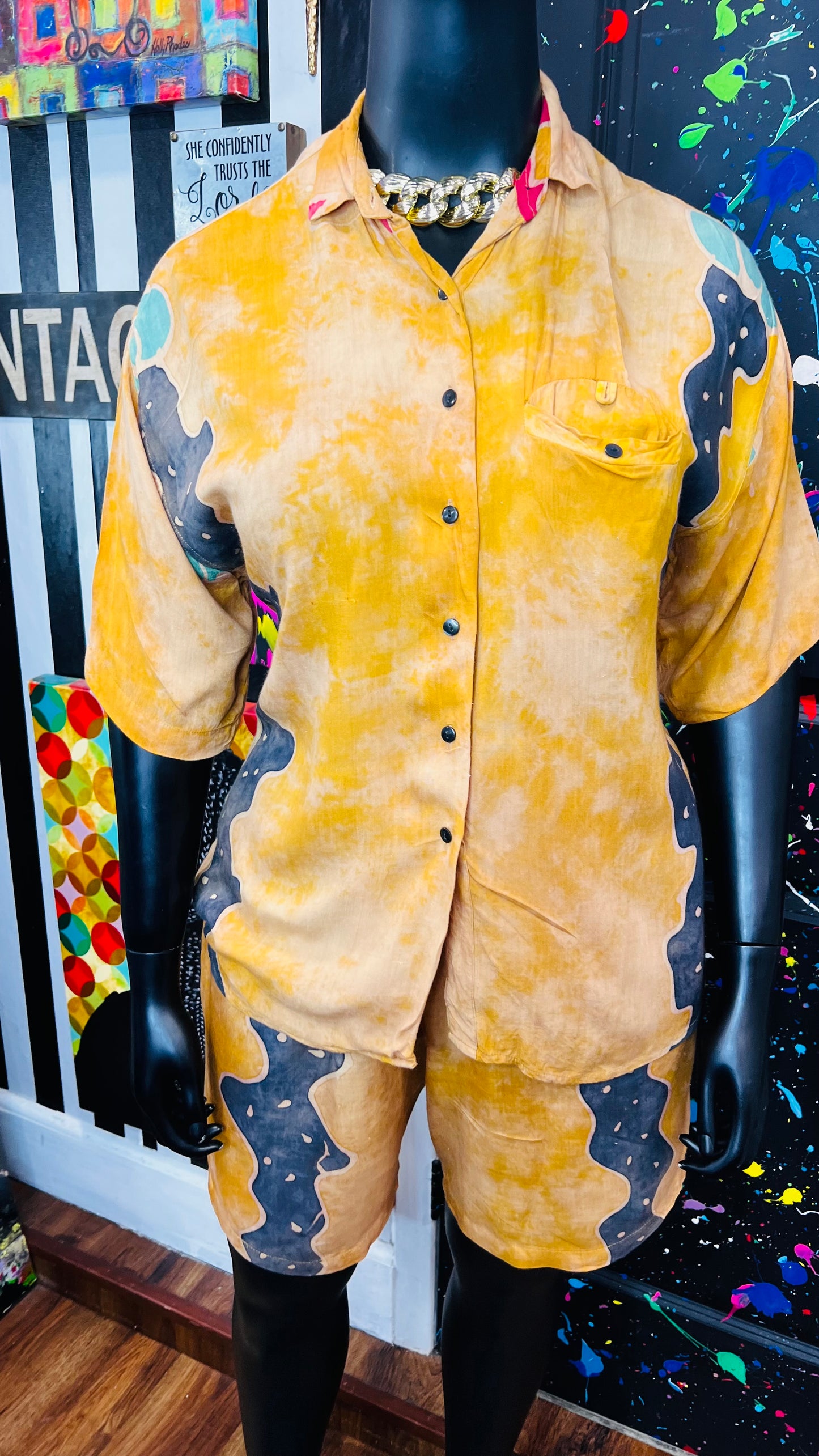 Vintage Rayon 90s Shorts Set (18)