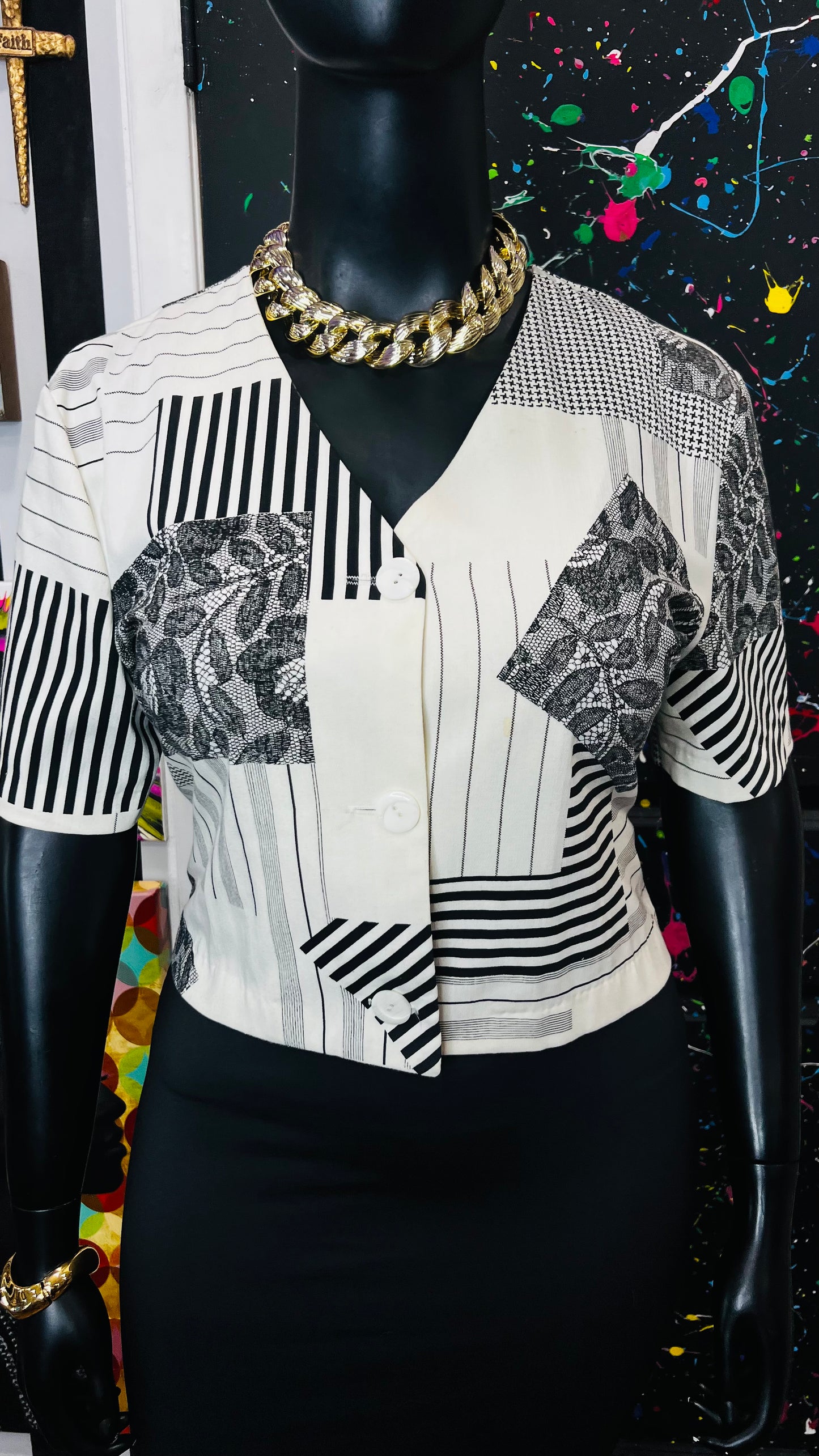 Vintage Cropped Piano Blouse (14)