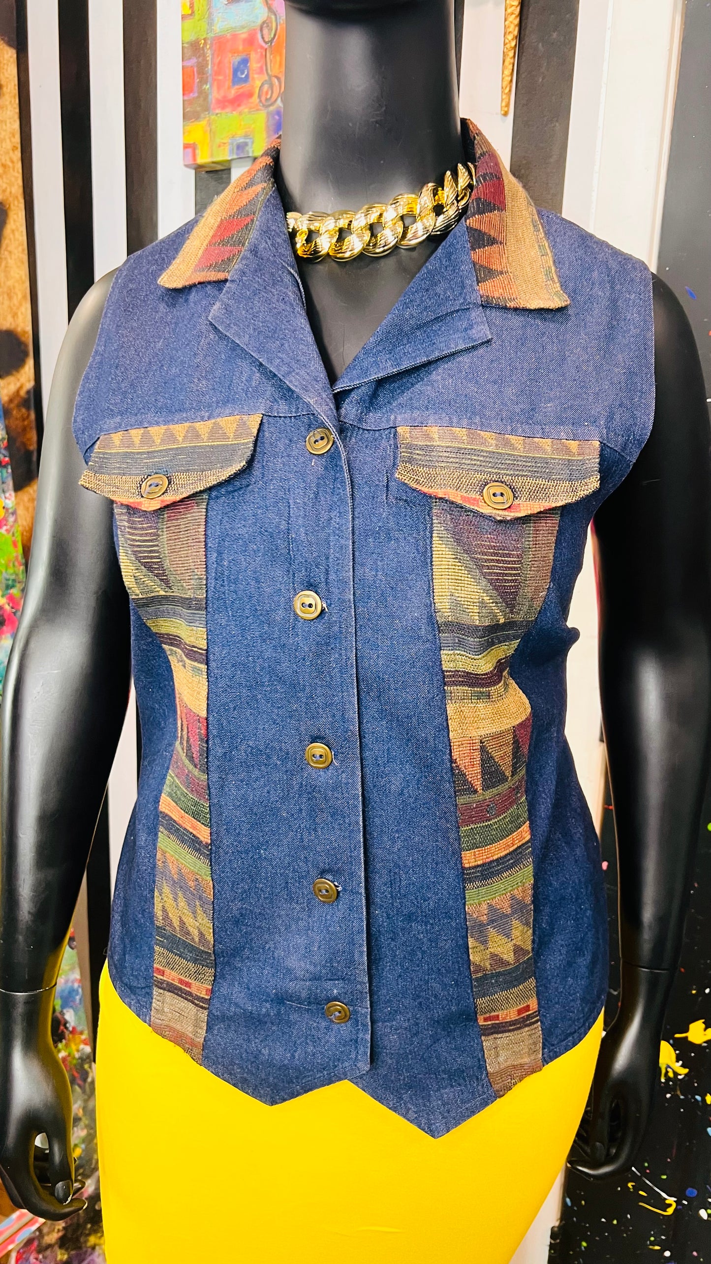 Vintage Denim Western Vest (16)