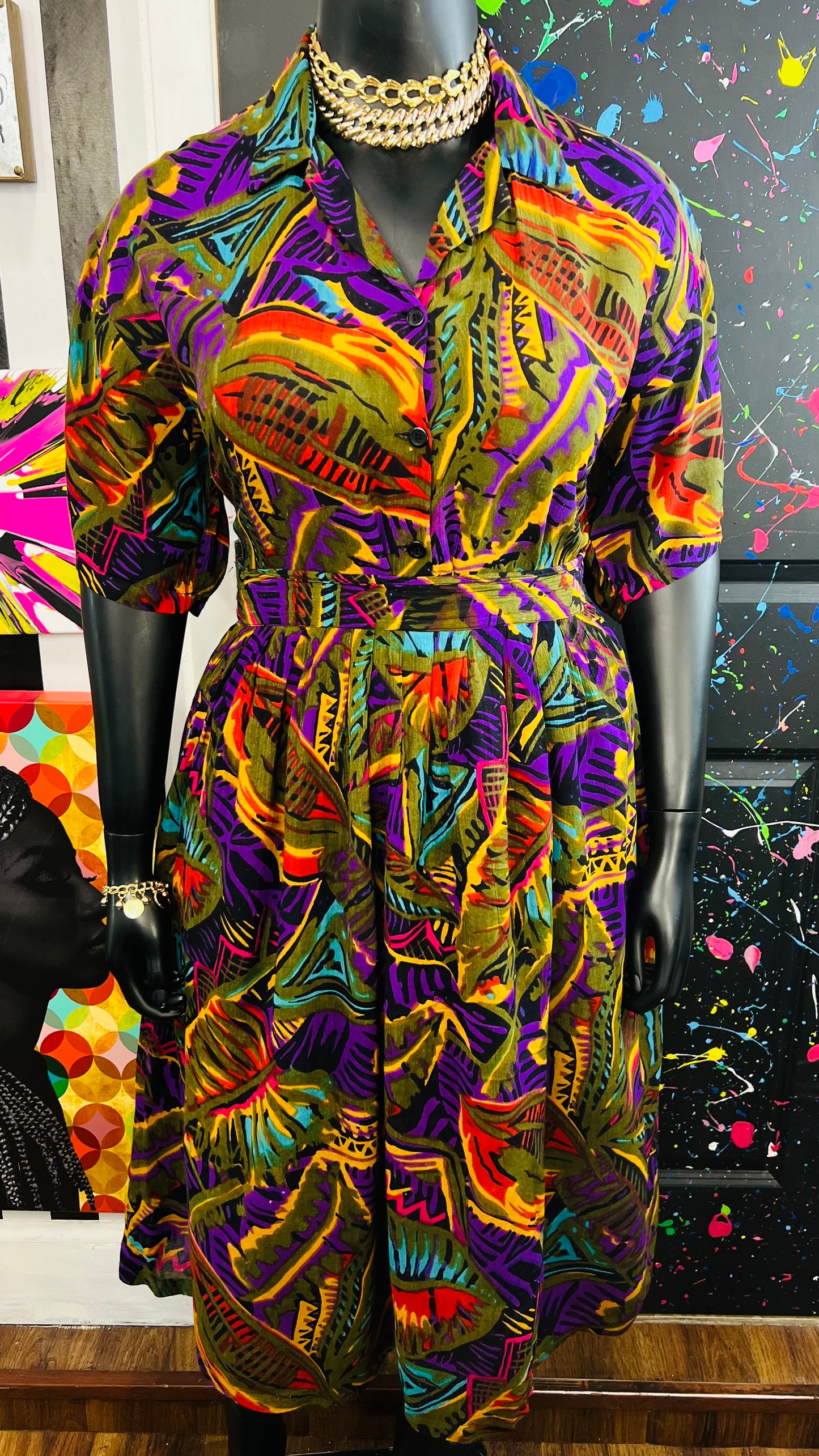 Vintage 90’s Rayon Skirt Set (20)
