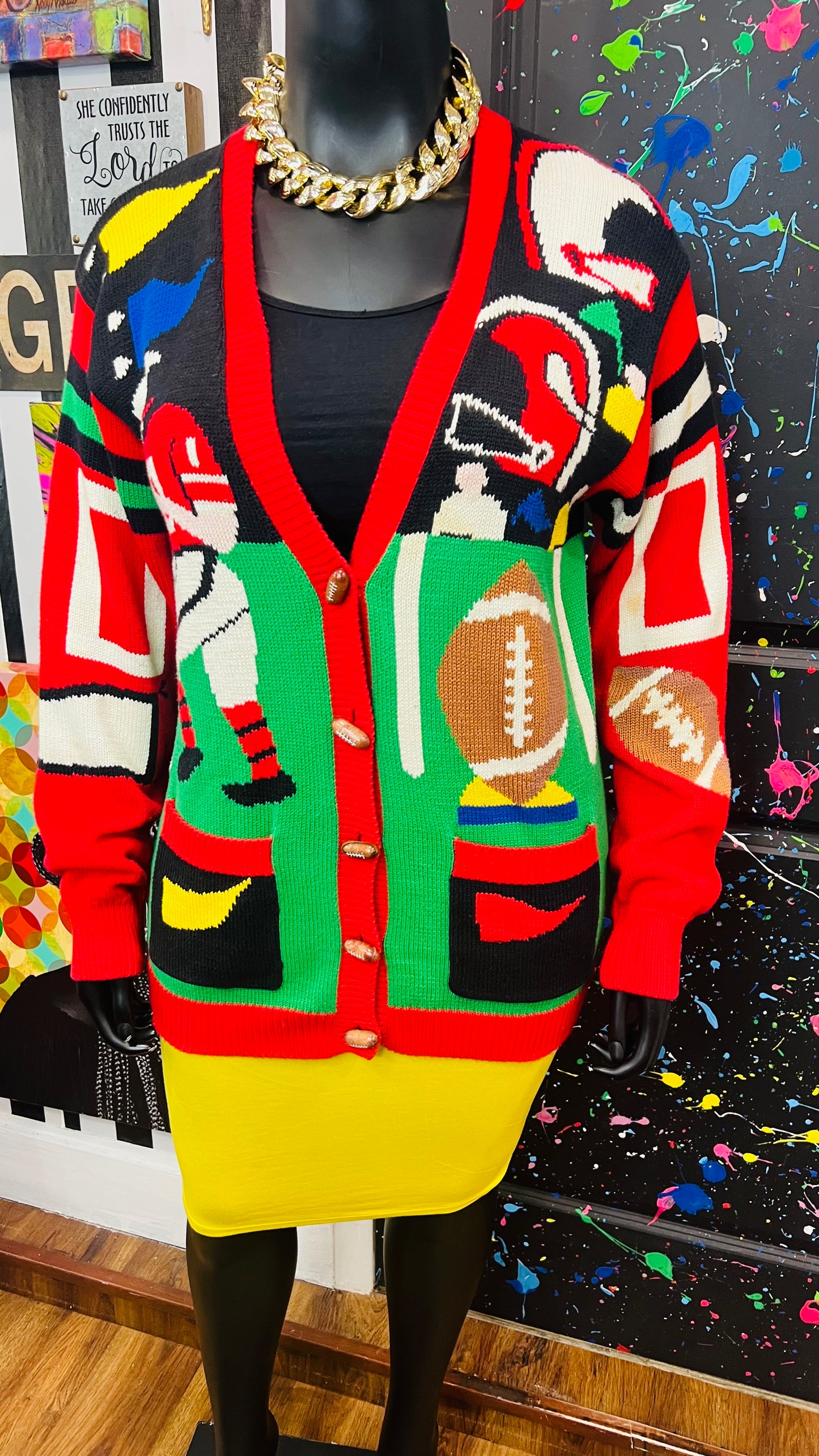 Vintage Knit Football Sweater (18/20)