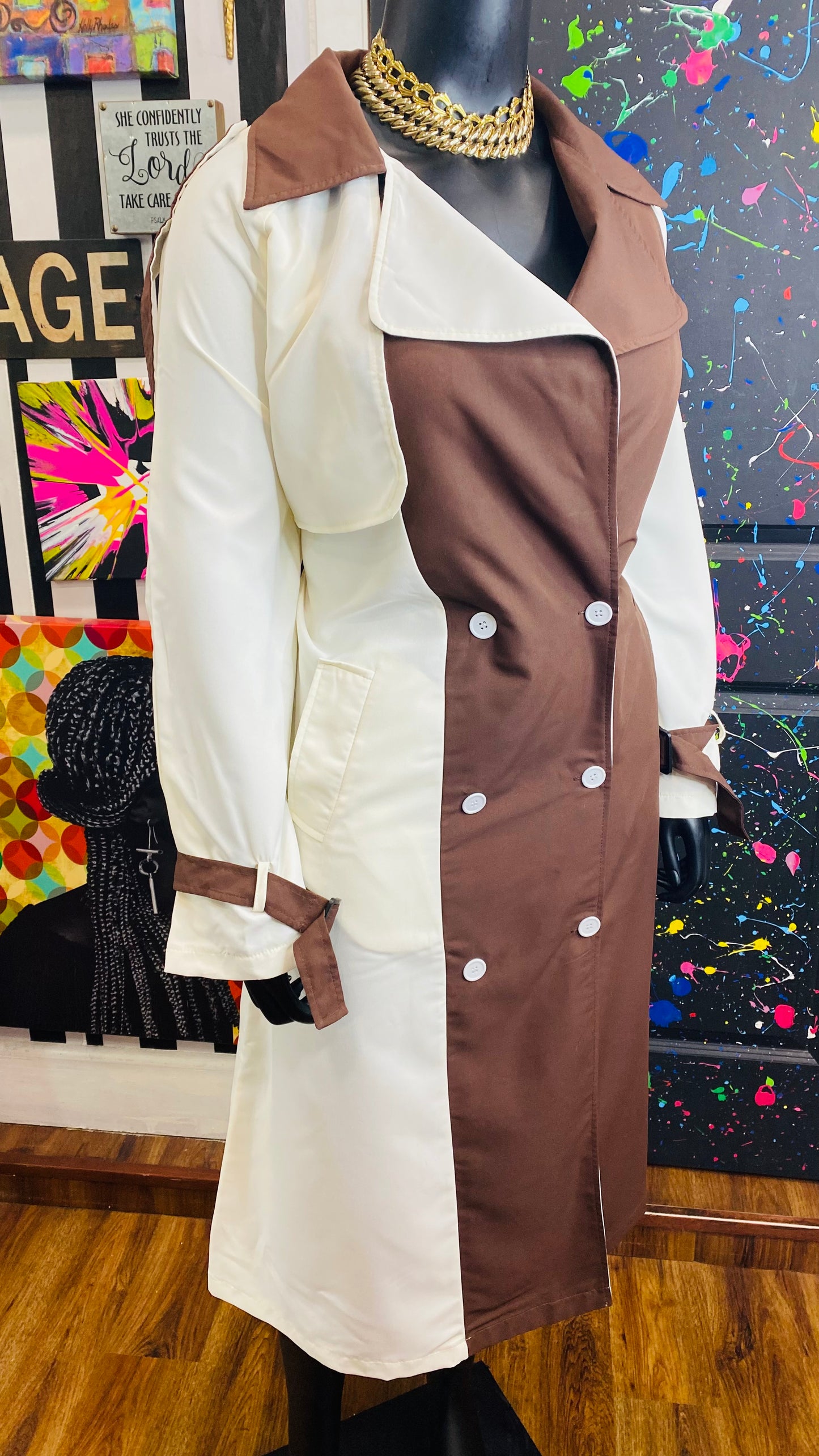 Modern Light Brown & Beige Trench Coat (22)