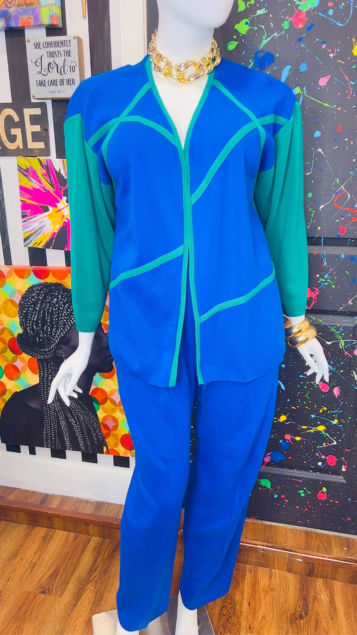 Vintage Knit Pants & Sweater Set (22)