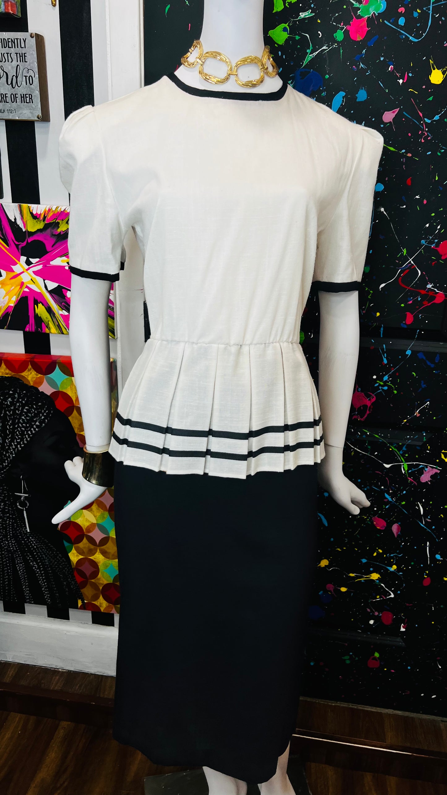 Vintage Black & White Dress (16)