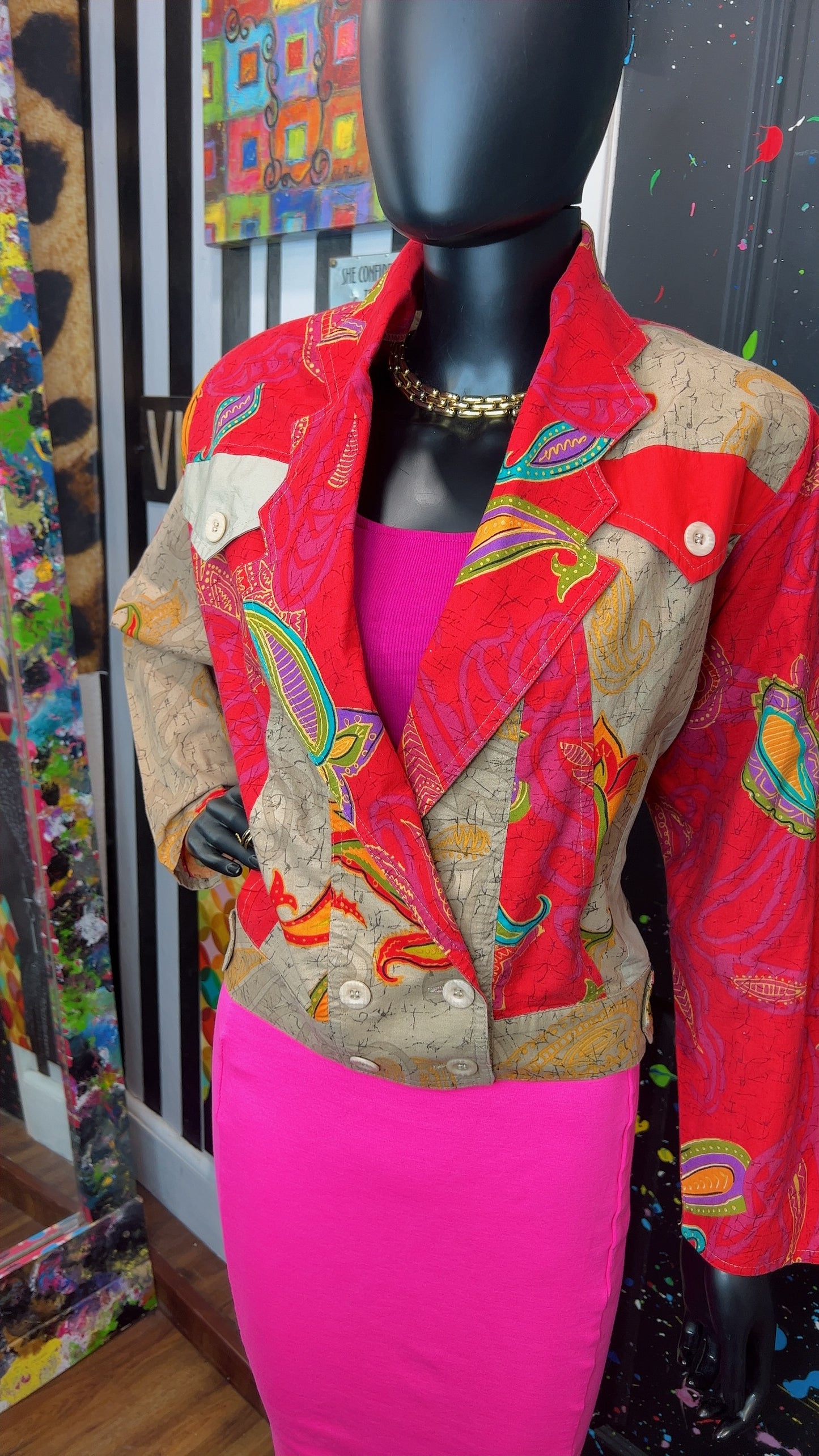 Vintage Western Cropped Blazer Jacket (14)