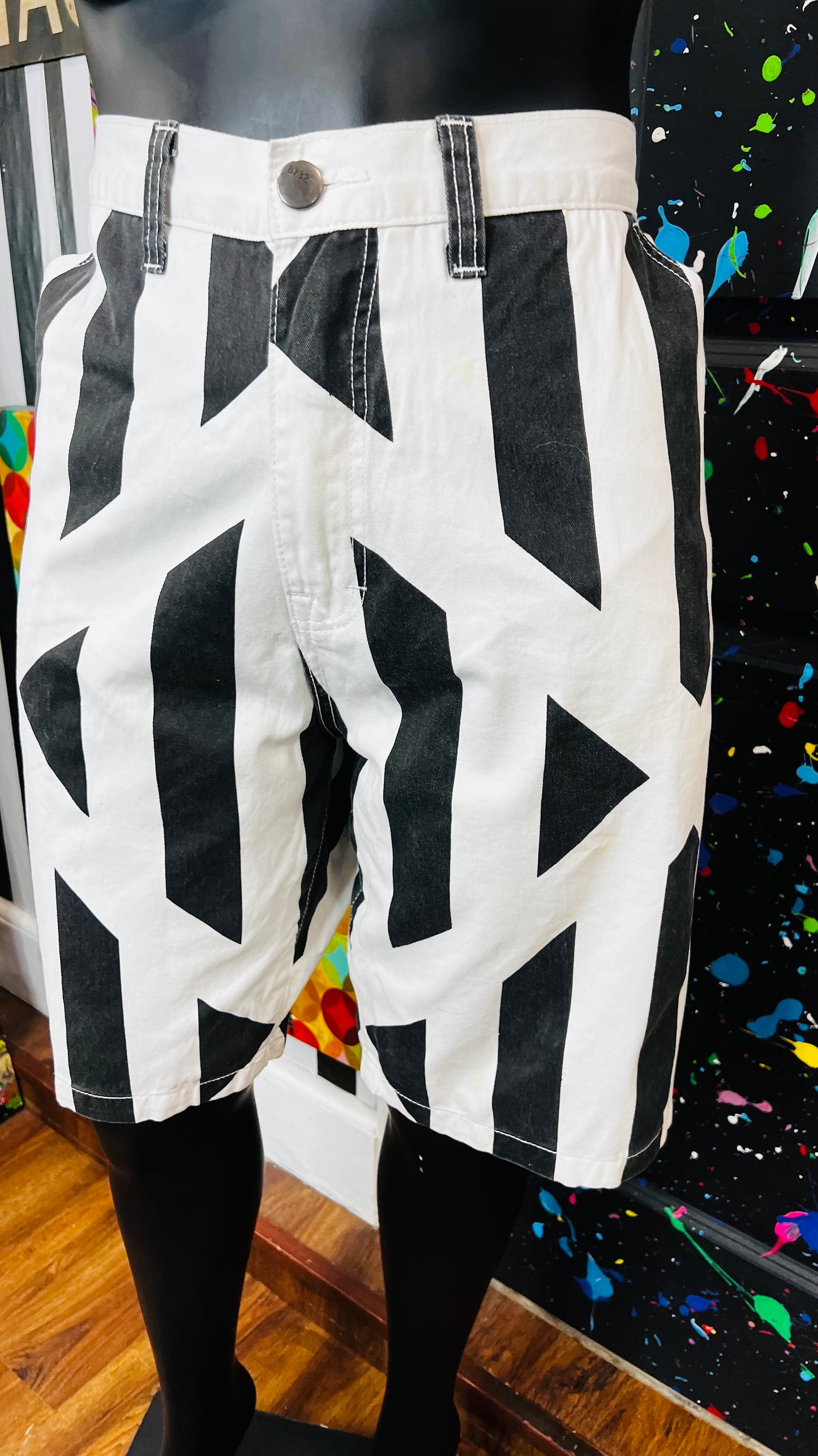 Vintage Denim Black & White Shorts (16)