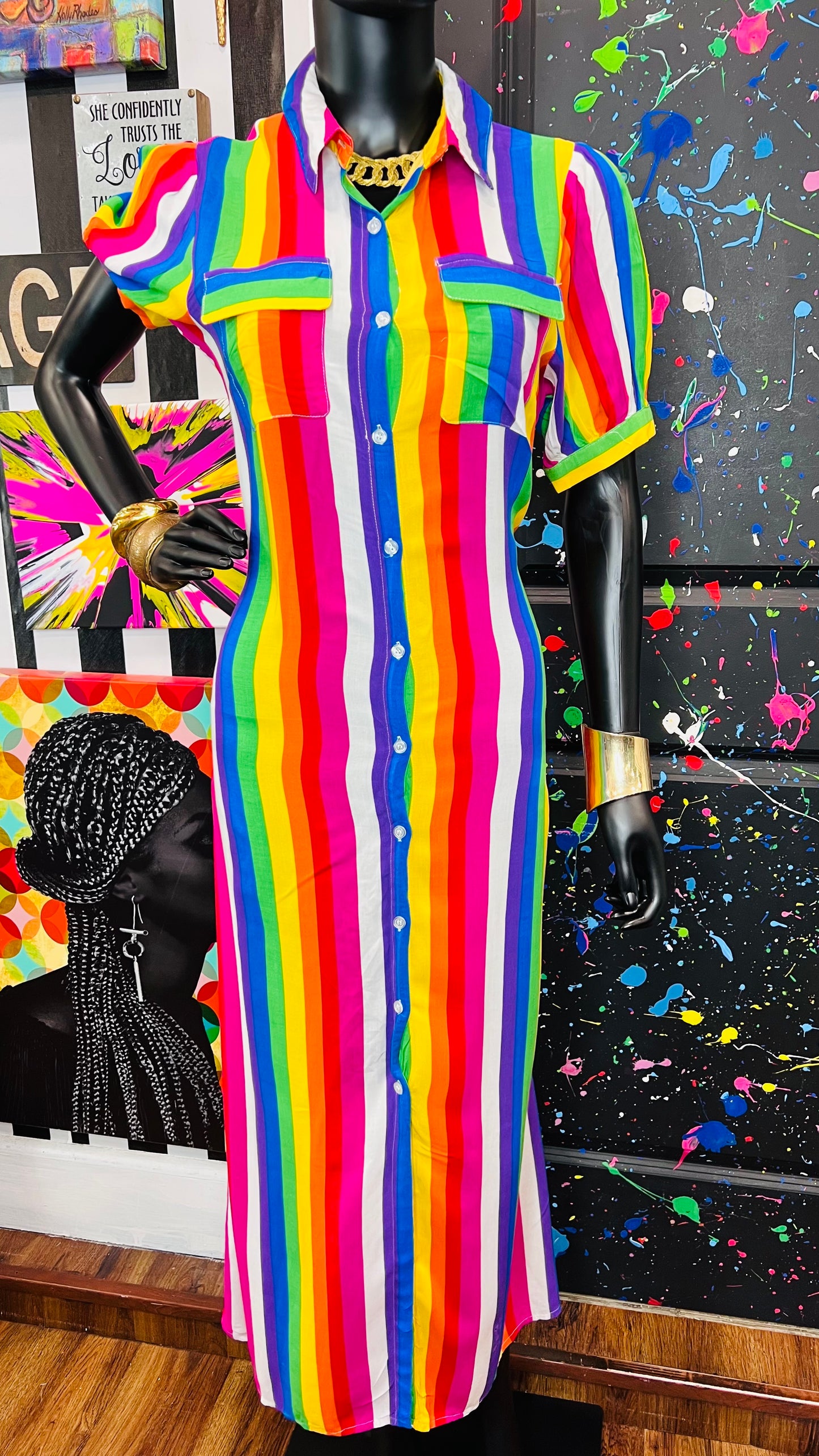 Rainbow Rayon Dress/Duster (12)