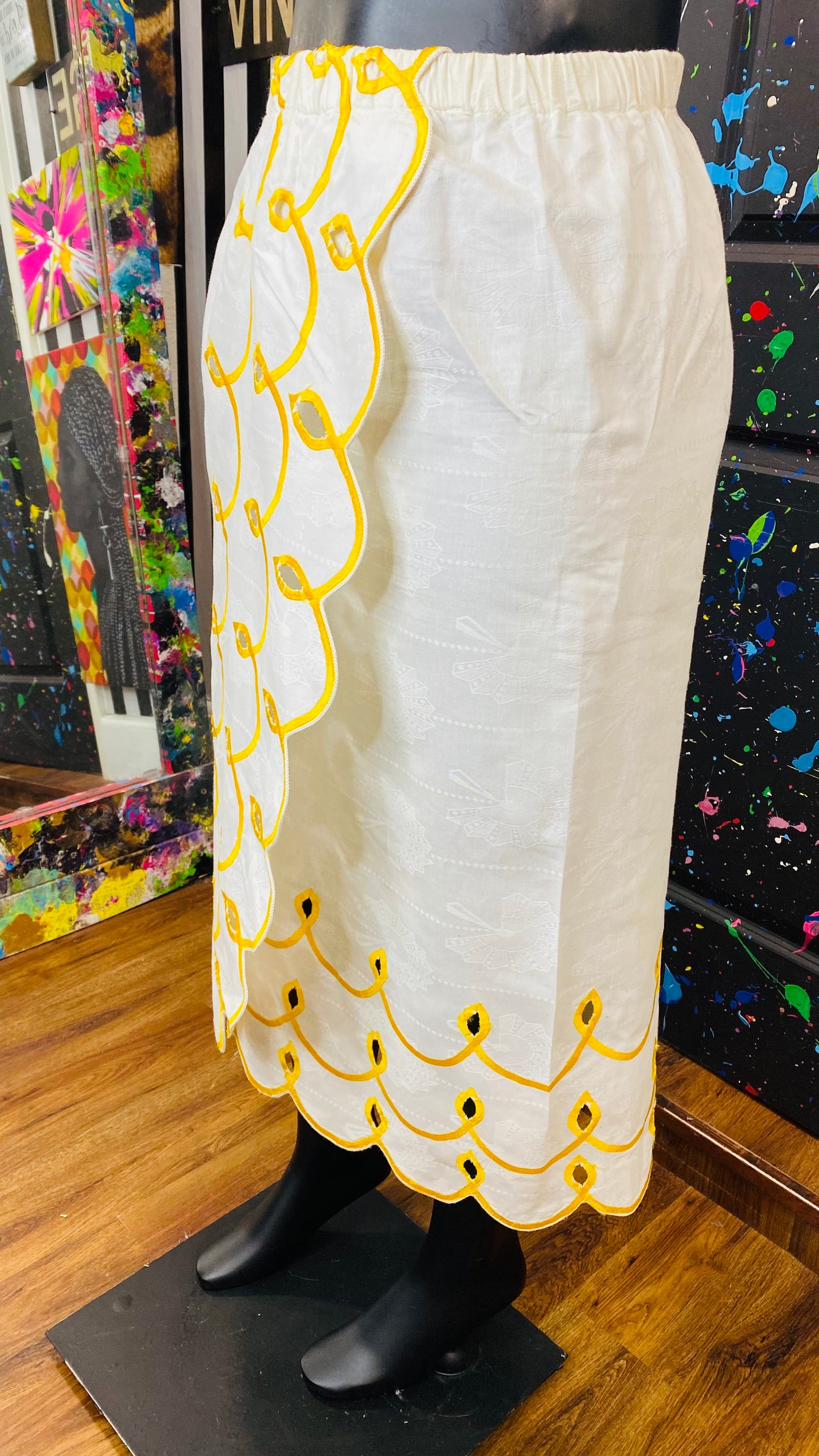 Vintage Traditional African Skirt Set w/ Handband or Belt (12)