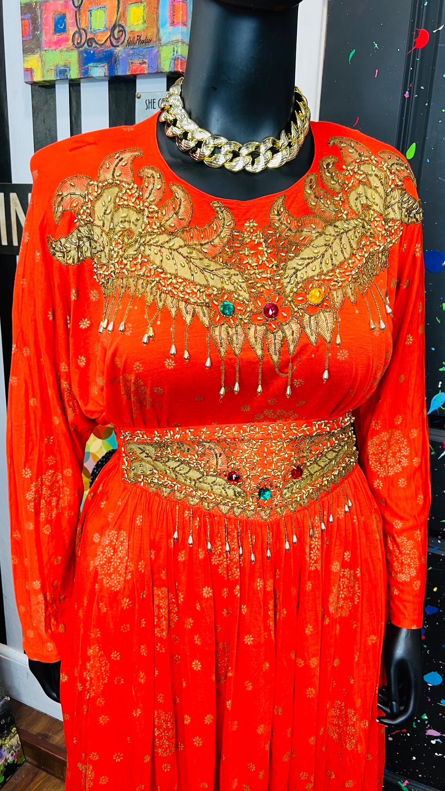 Vintage Beaded & Jewel Skirt Set (16)