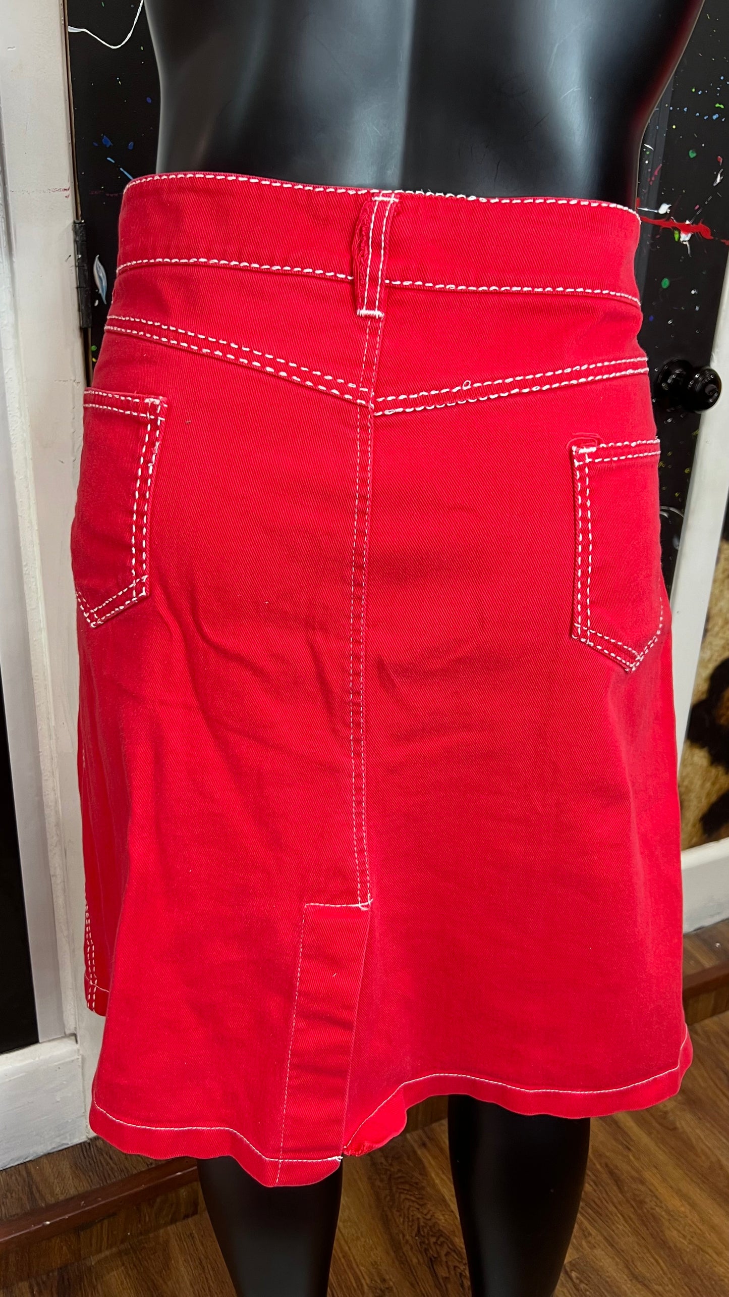 Vintage Gold Flava Red Denim Skirt