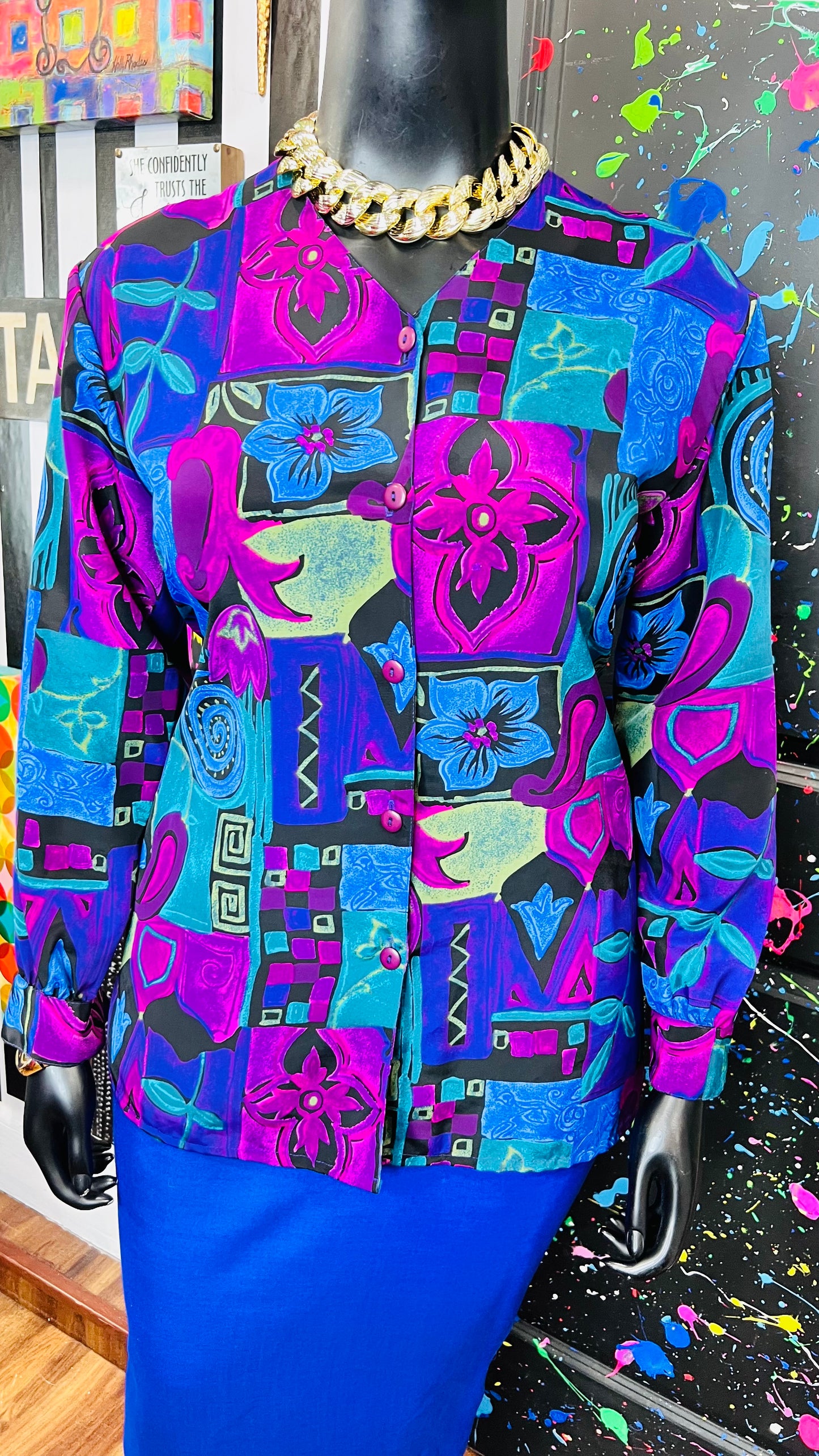 Vintage 90’s Abstract Blouse (14)