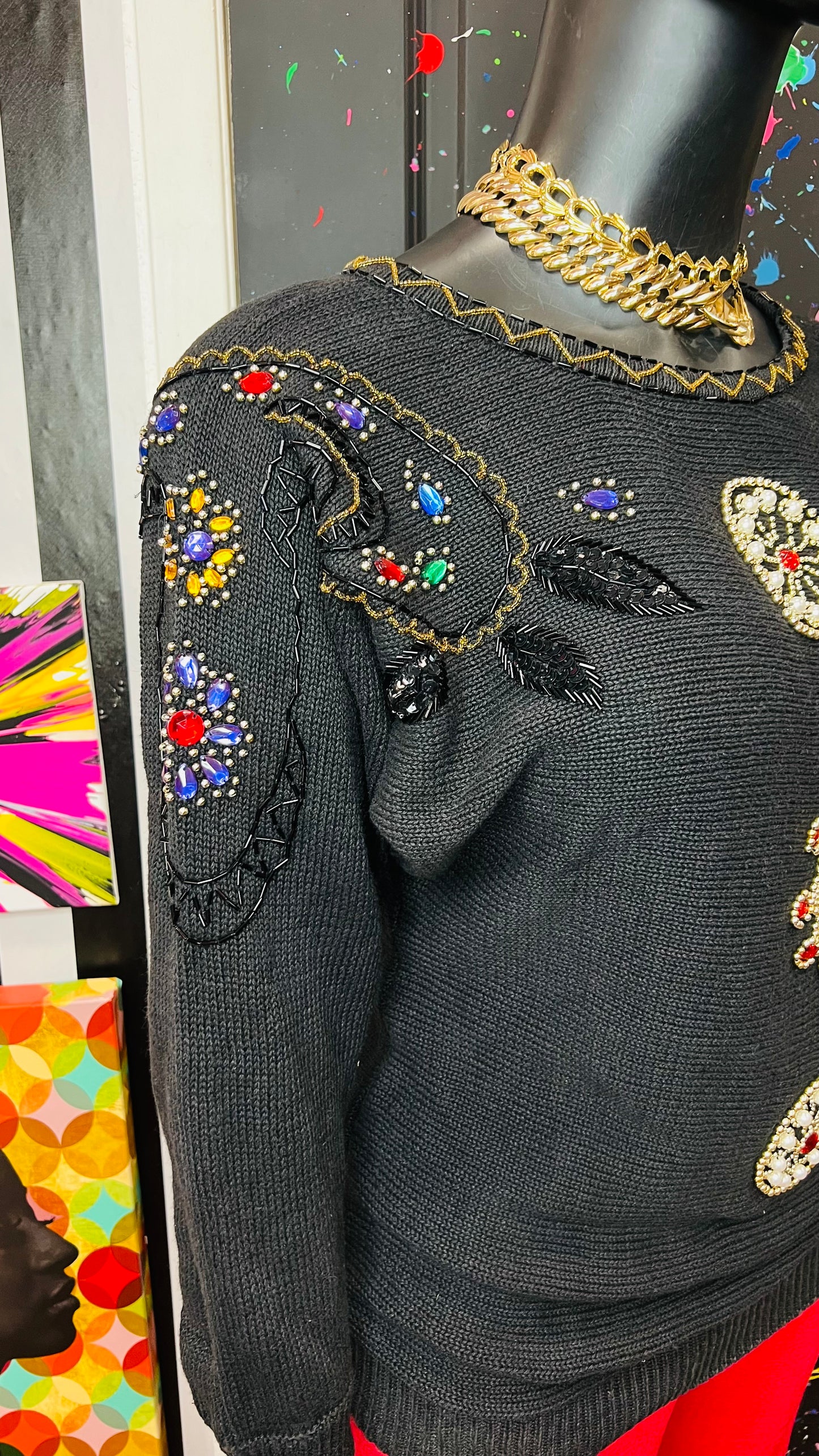 Vintage Sequin Knit Sweater (16)