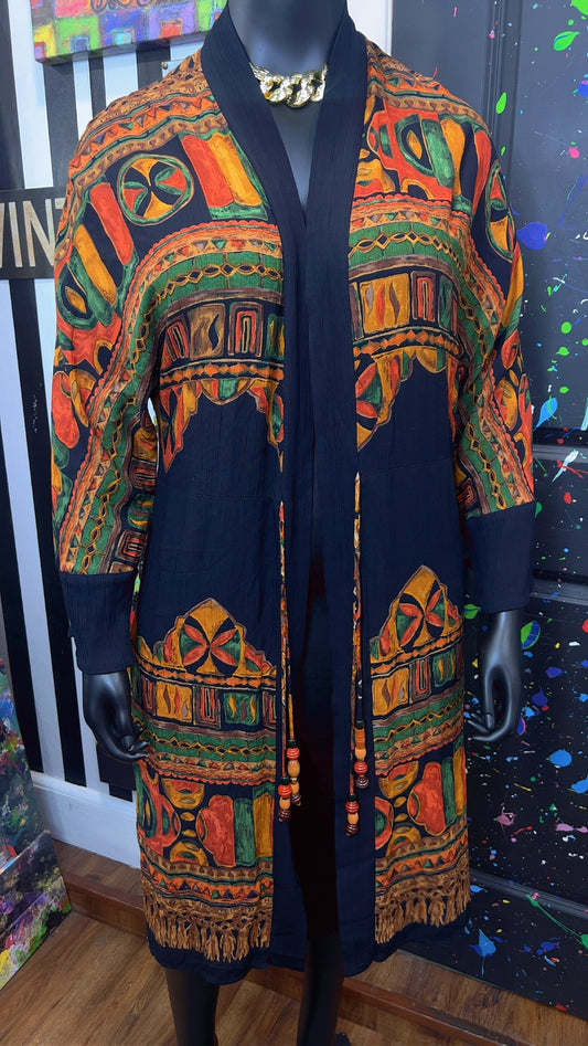 Vintage Carole Little Tribal Print Duster (22)