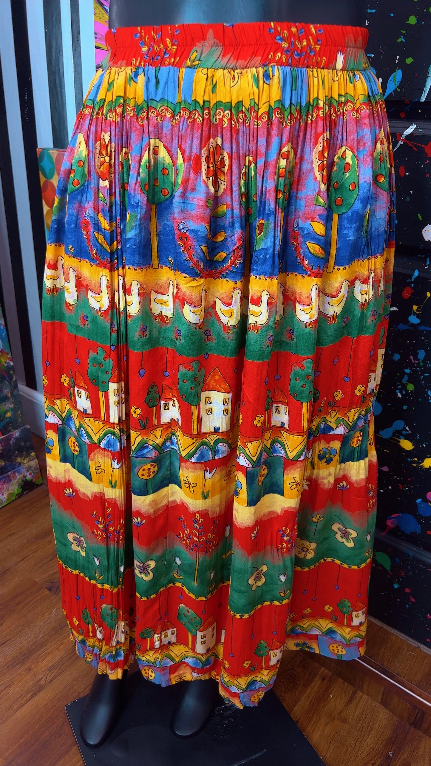 Vintage Rayon ‘Neighborhood’ Skirt (18/20)