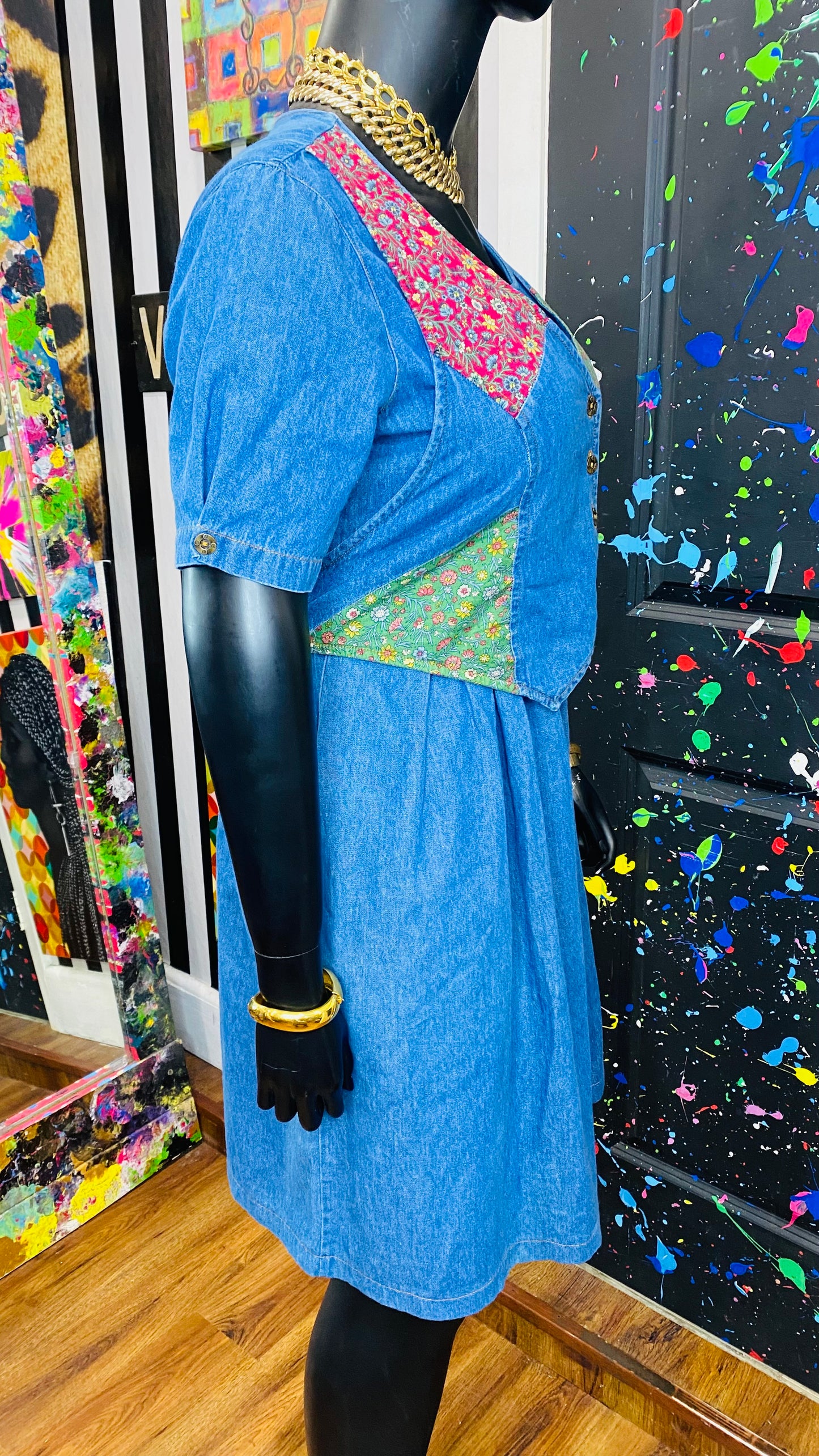 Vintage Denim Vest Dress (12/14)
