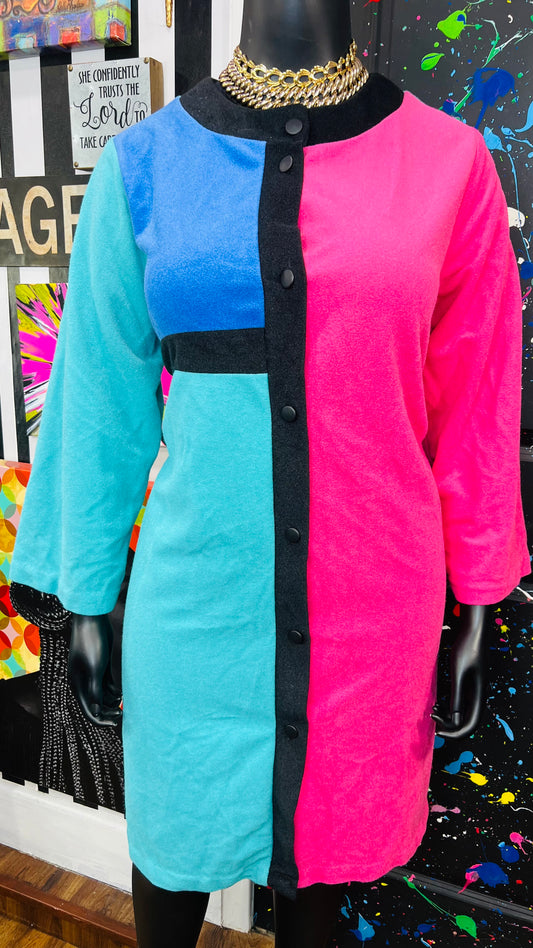 Vintage Colorblock Dress (20)