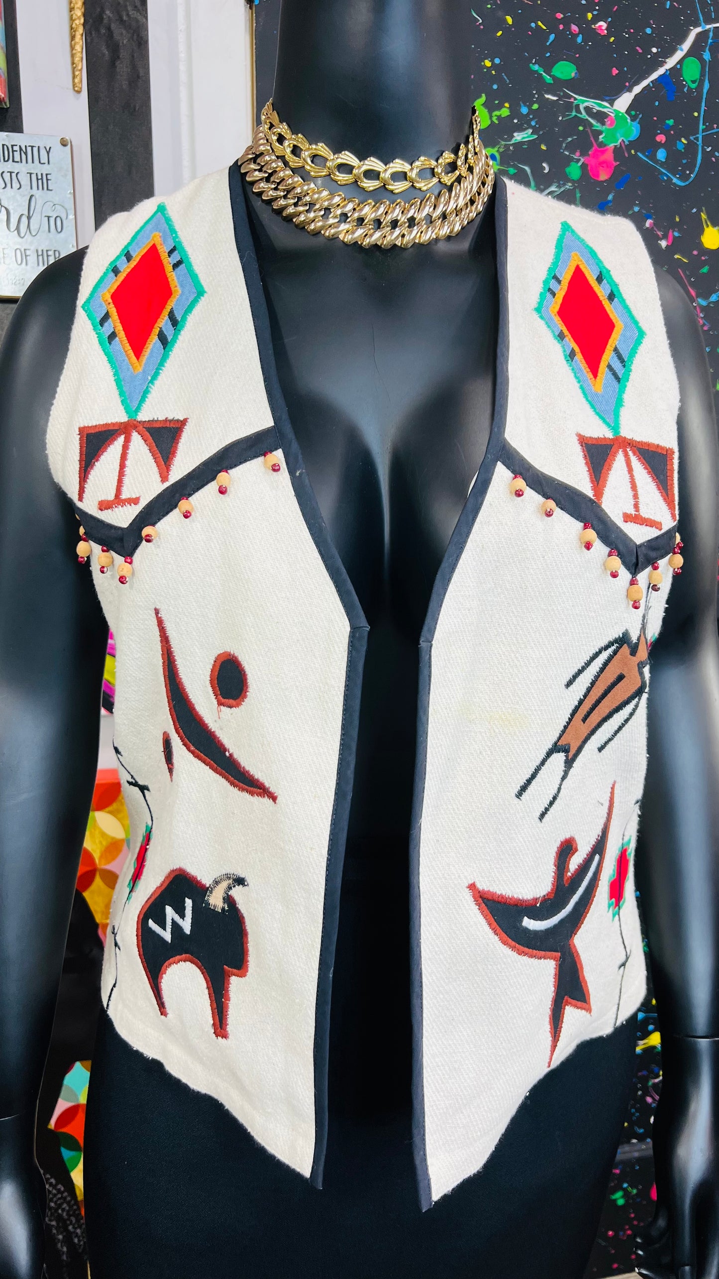 Vintage Tribal Print Vest (14)