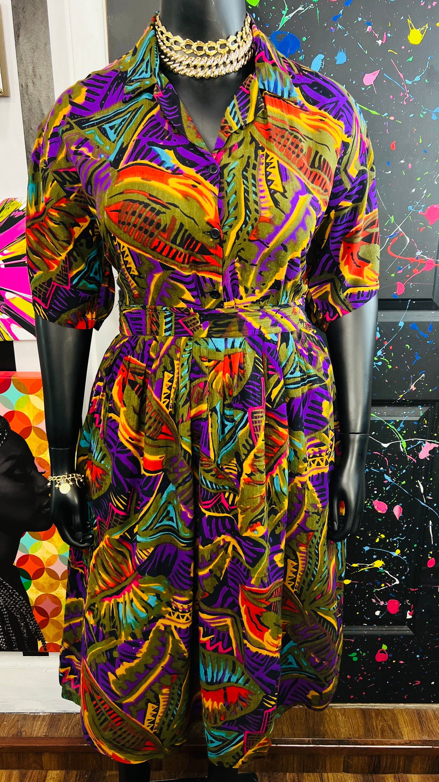 Vintage 90’s Rayon Skirt Set (20)