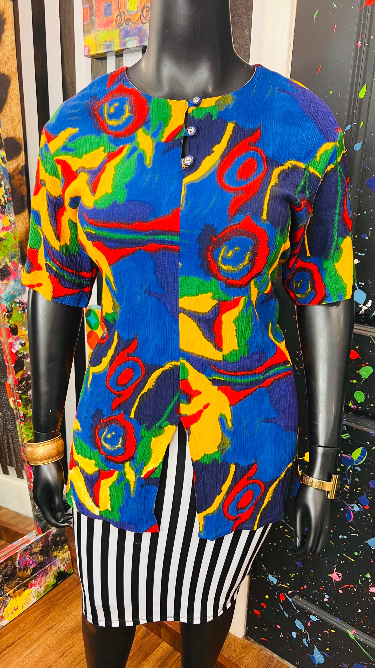 Vintage CM Shapes Rayon Blouse (20)