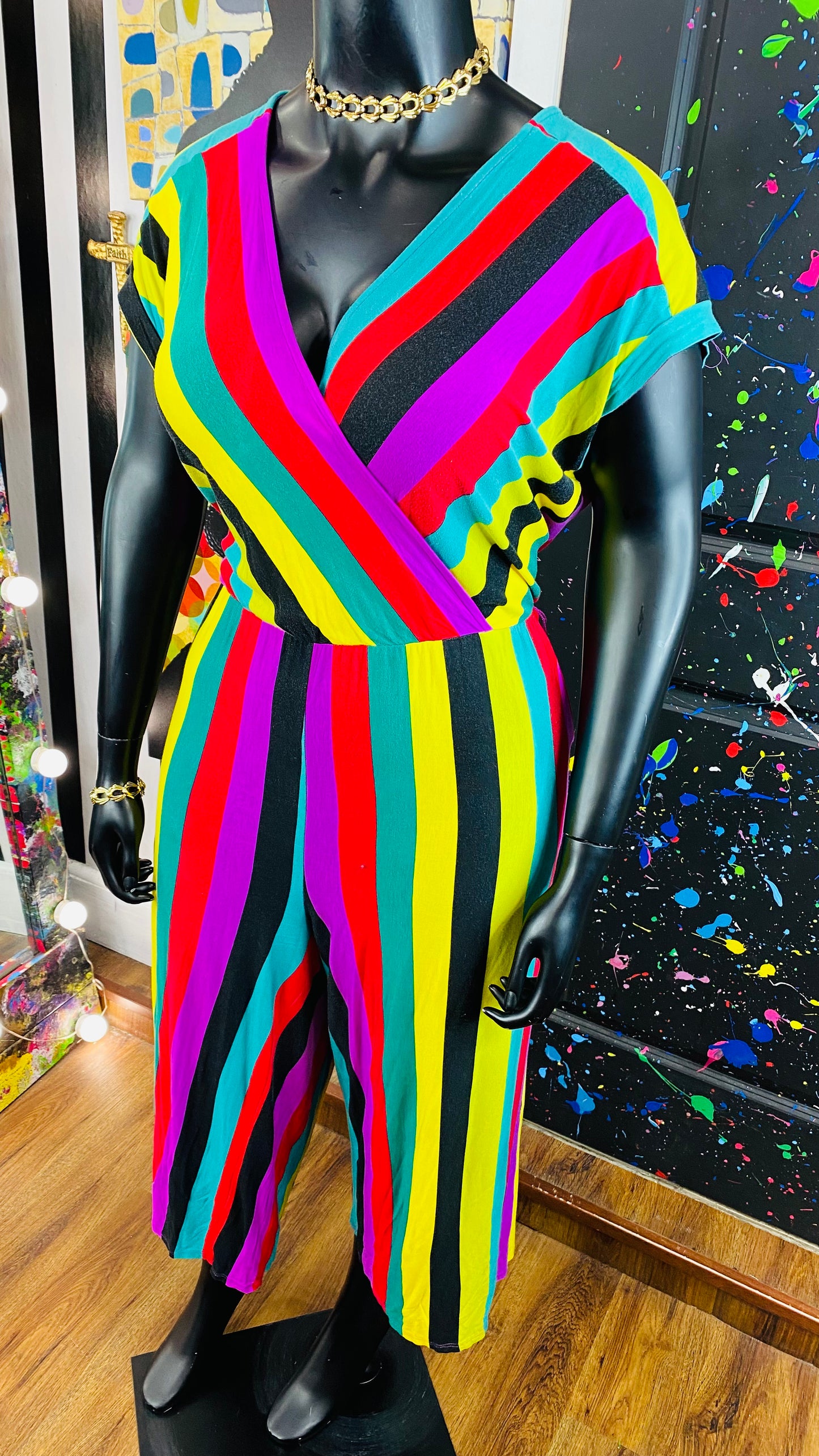 Spense Color Striped Jumpsuit