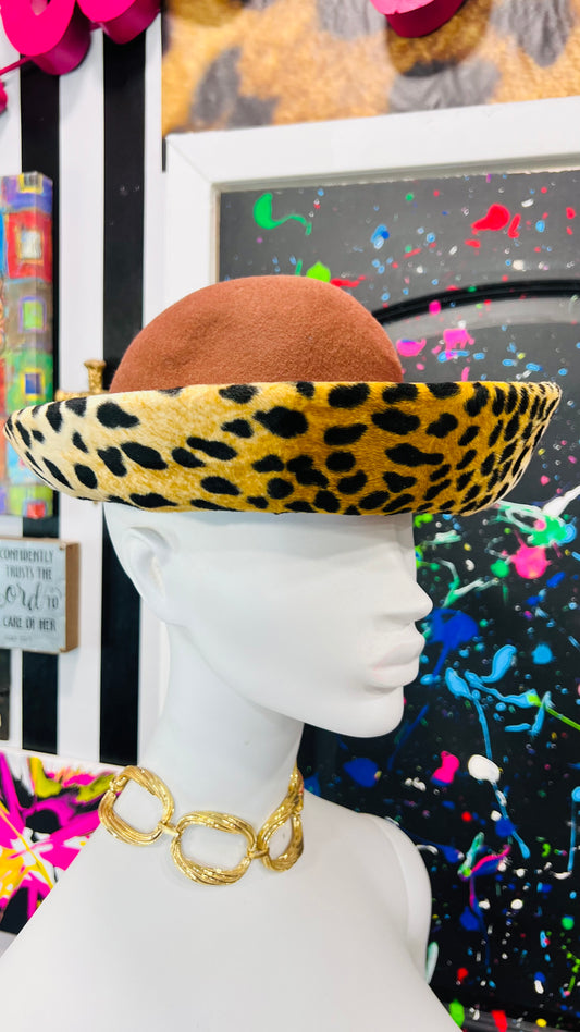 Vintage Wool & Animal Print Dead Stock Wool Hat