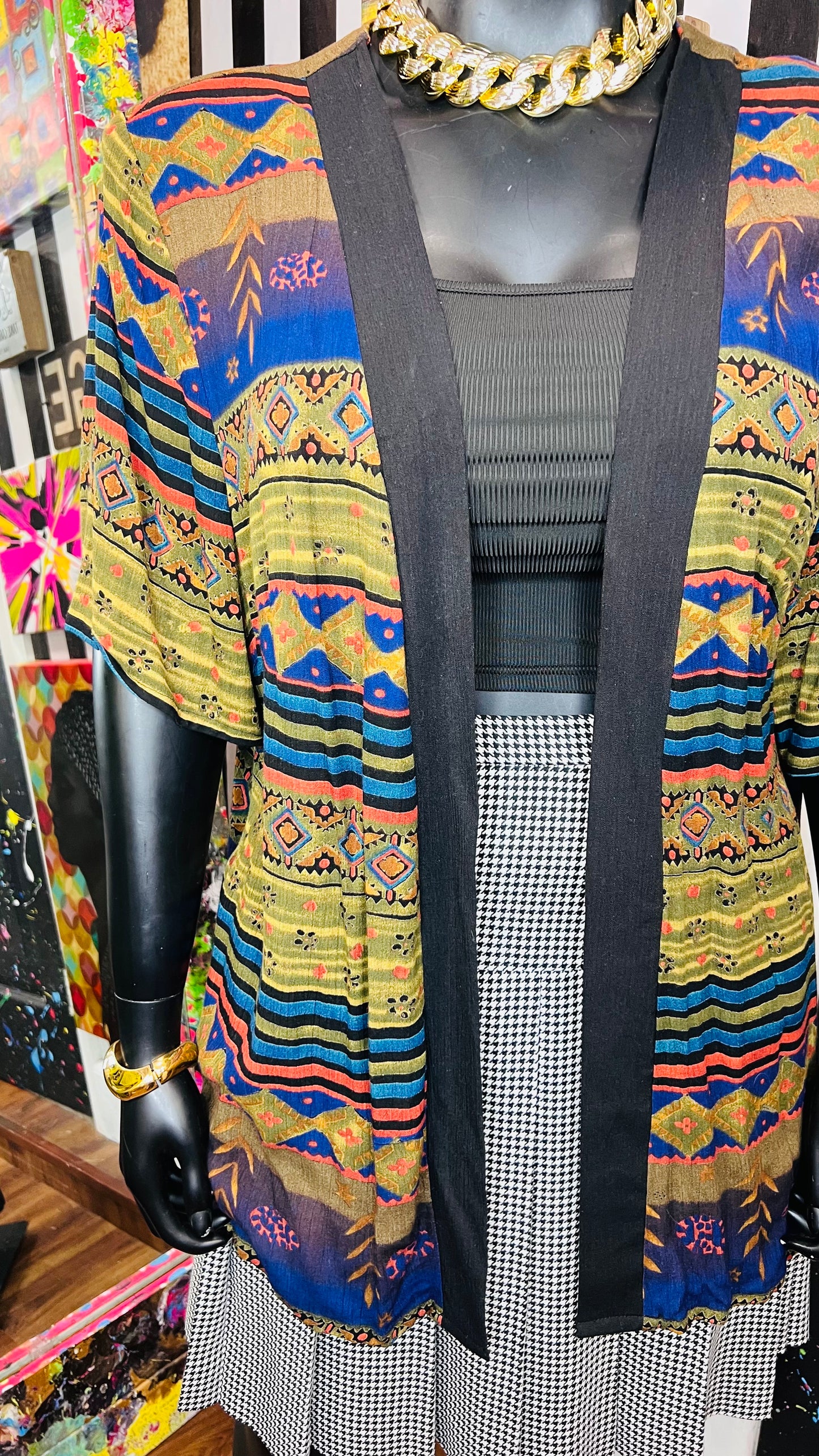Vintage Rayon Short Sleeve Duster (24W)