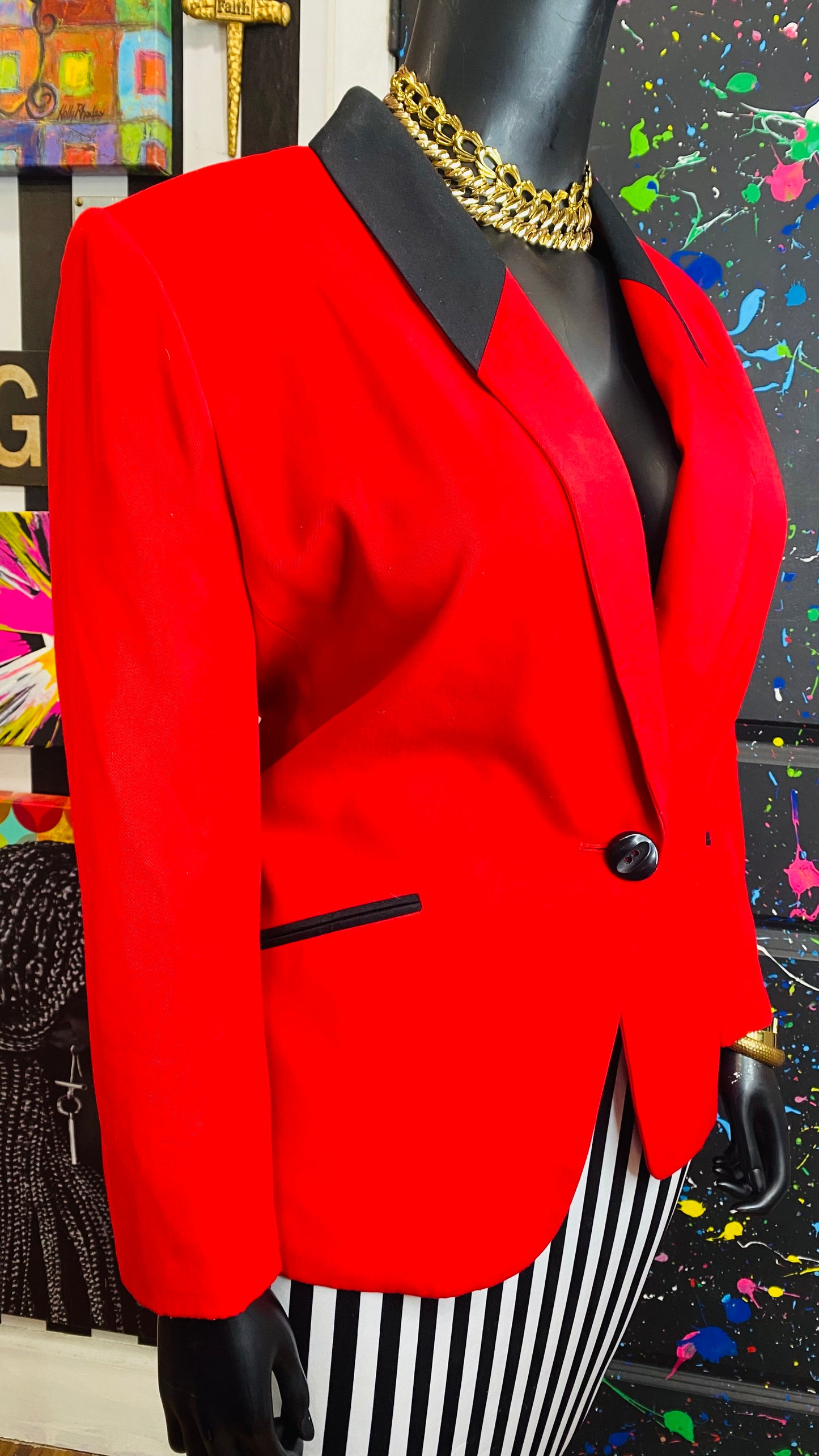 Vintage Red & Black Blazer (20)