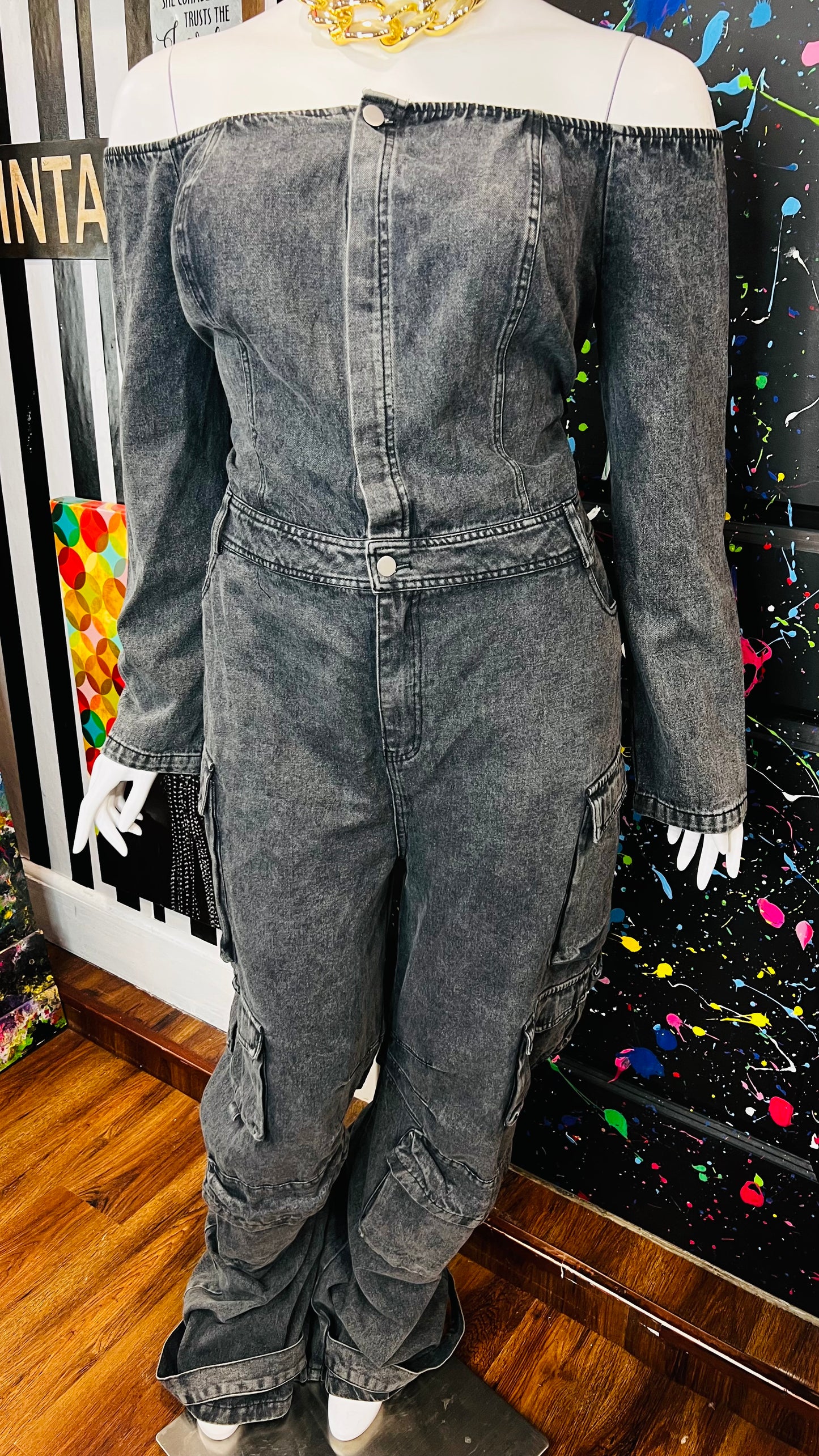 Vintage Inspired Denim Jumpsuit- New w/ Tags (18)