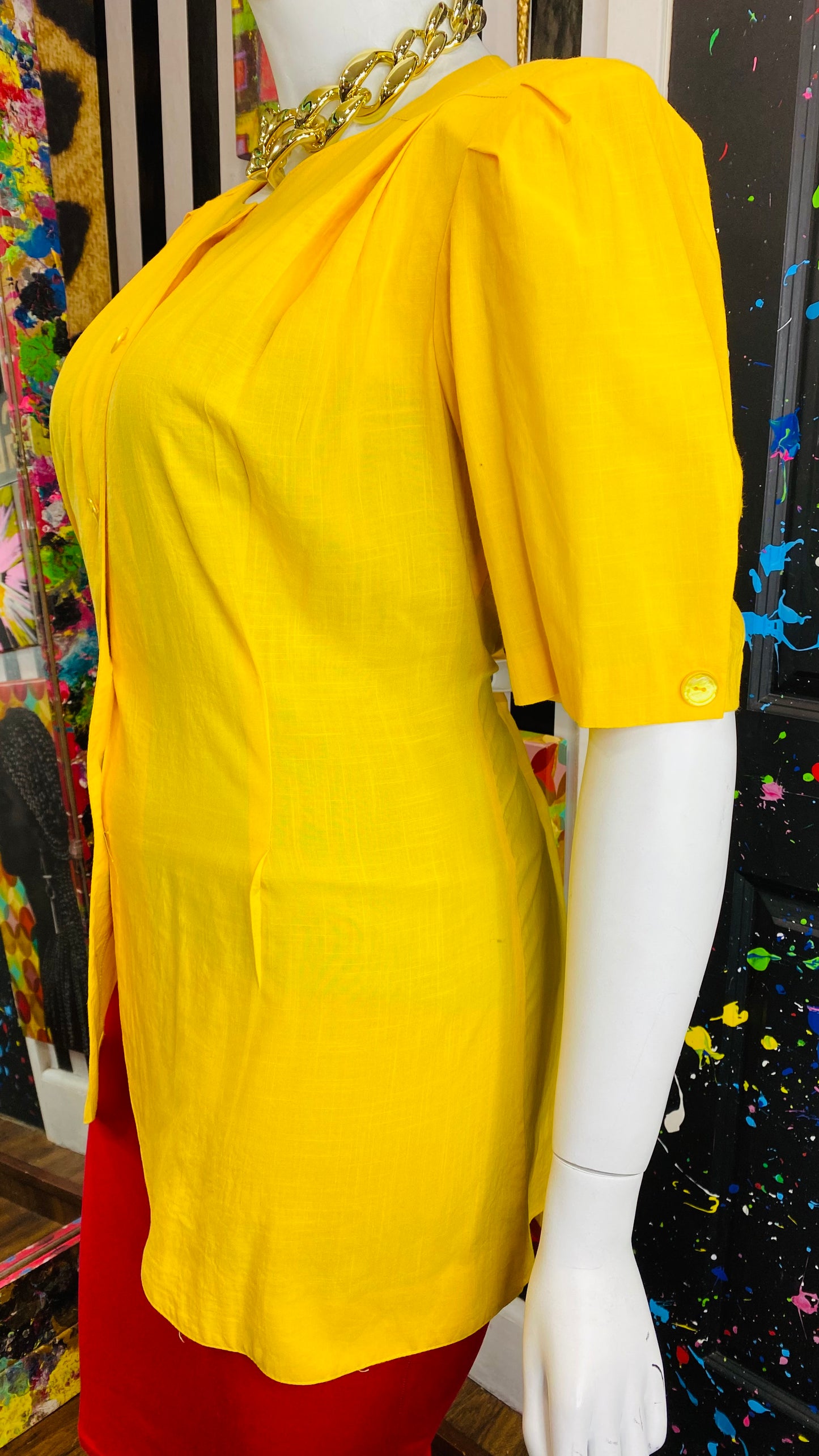 Vintage Sold Yellow Blazer Blouse (20)