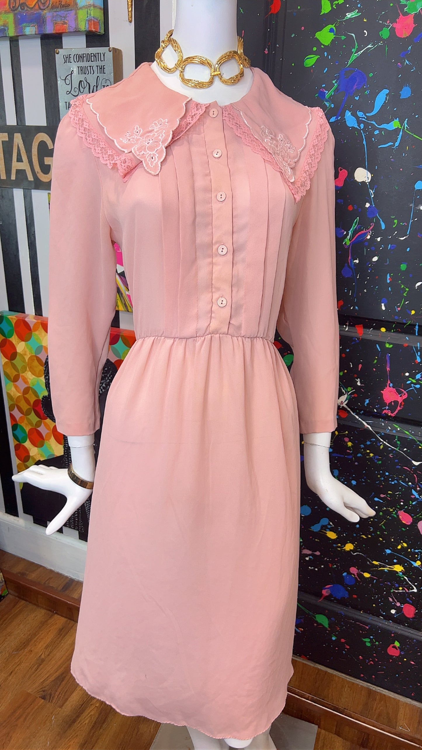 Vintage Blush Pink Dress (14)