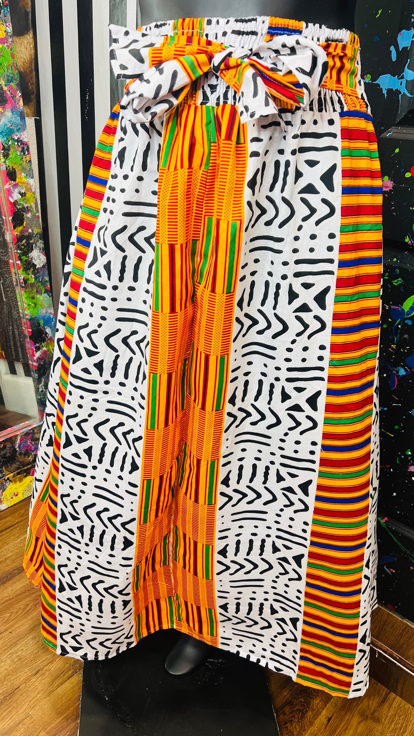 100% Cotton Tribal Print Skirt (OS)