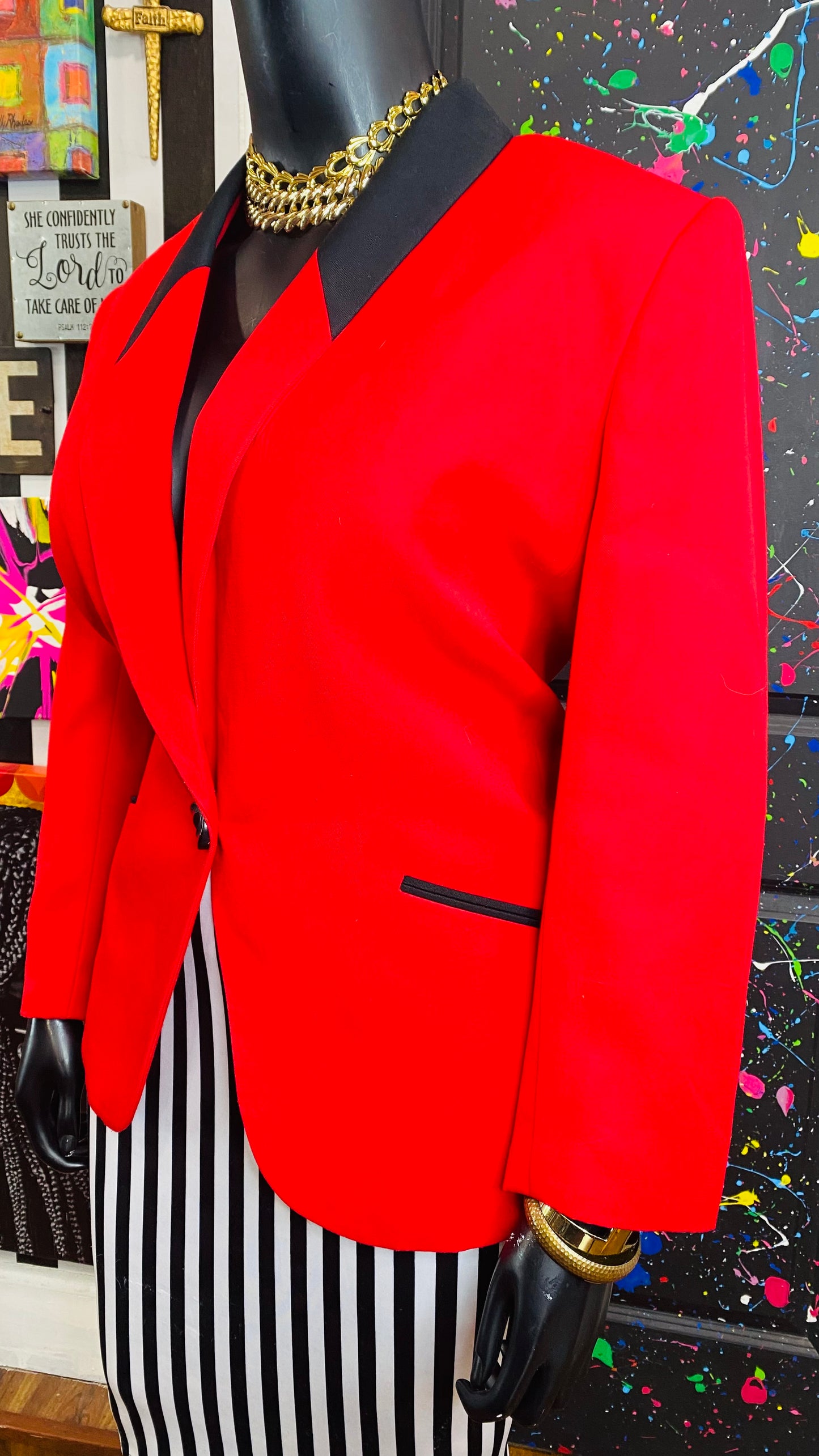 Vintage Red & Black Blazer (20)