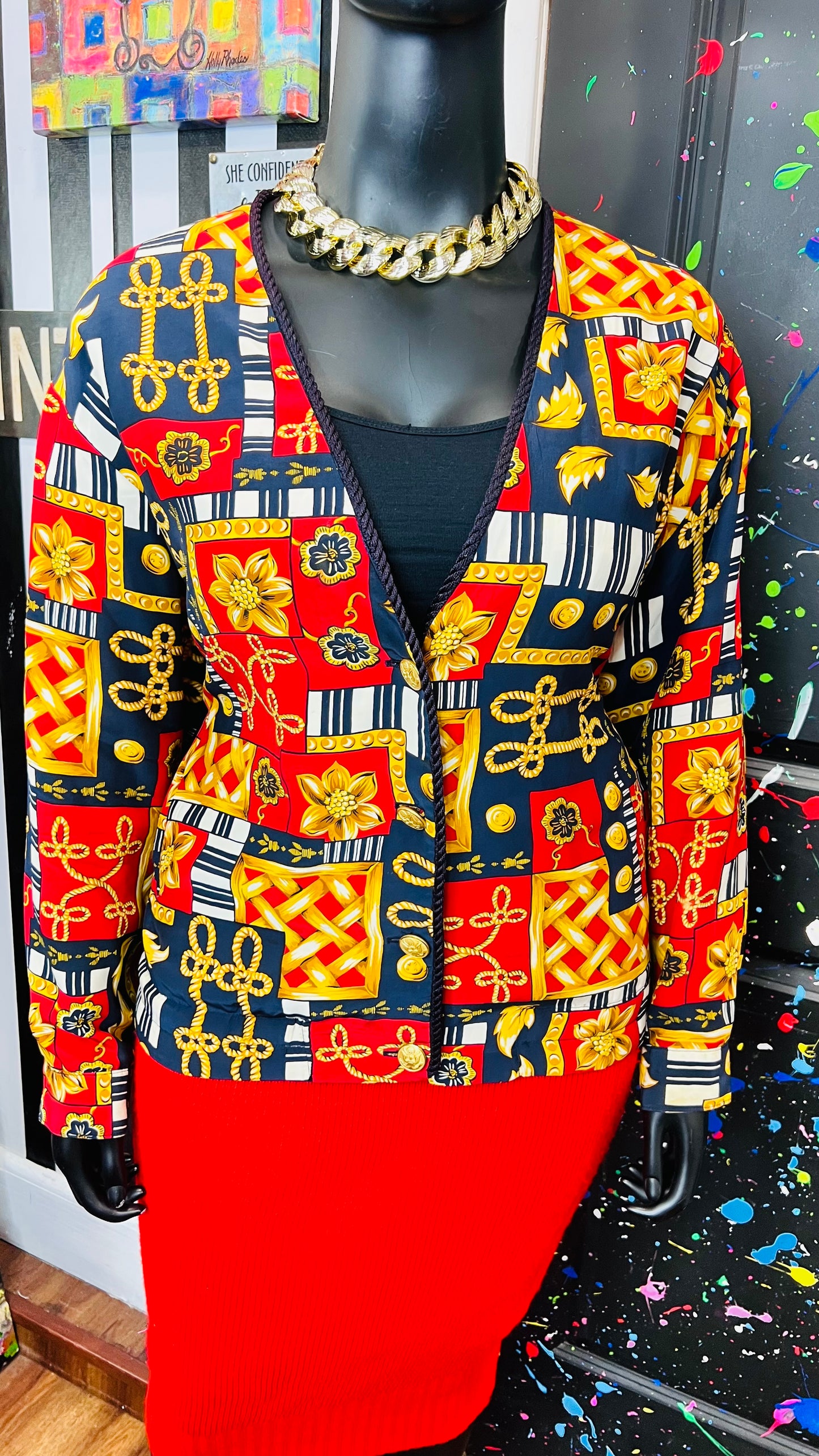 Vintage Nautical Print Blazer (24)