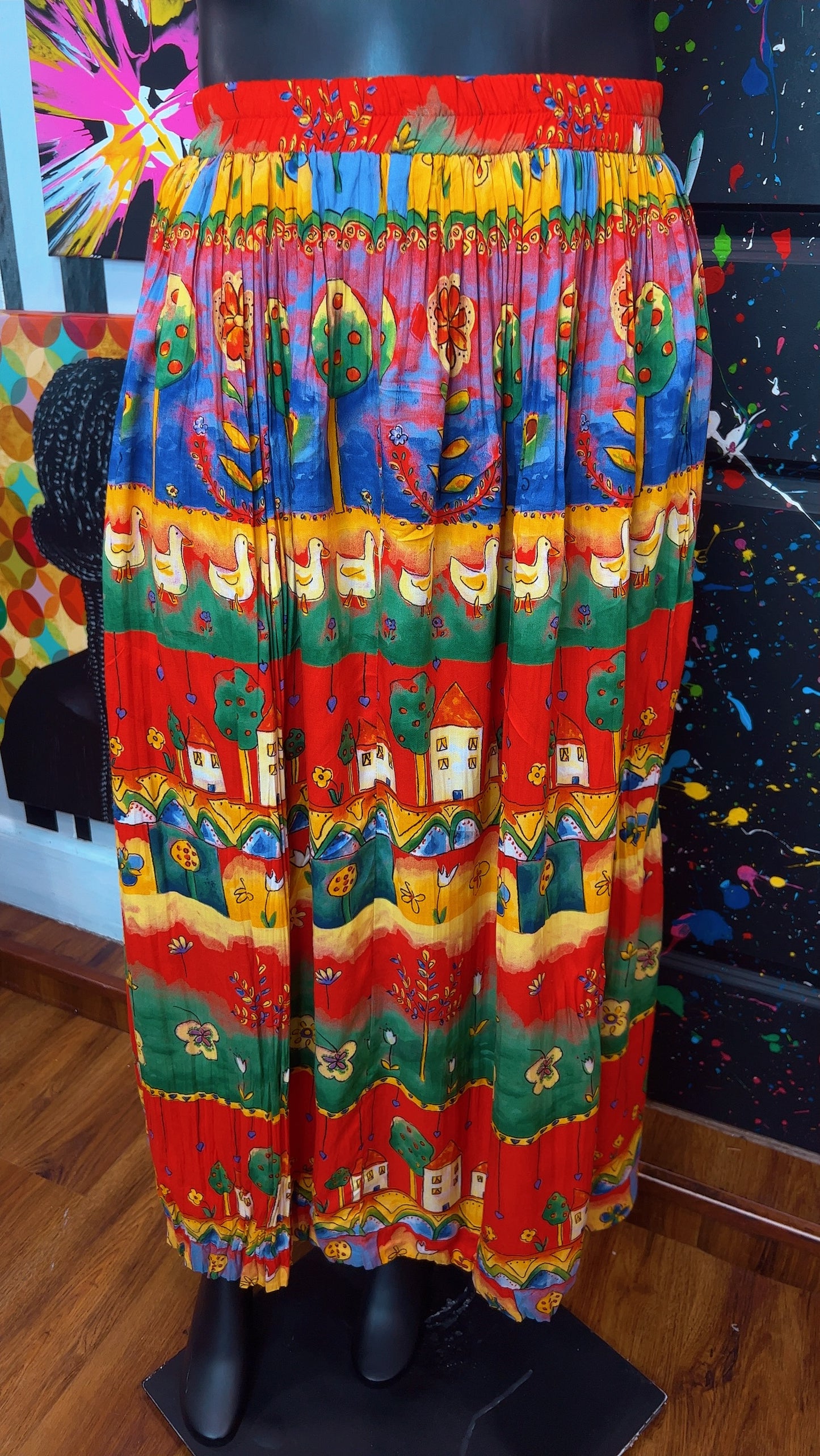 Vintage Rayon ‘Neighborhood’ Skirt (18/20)