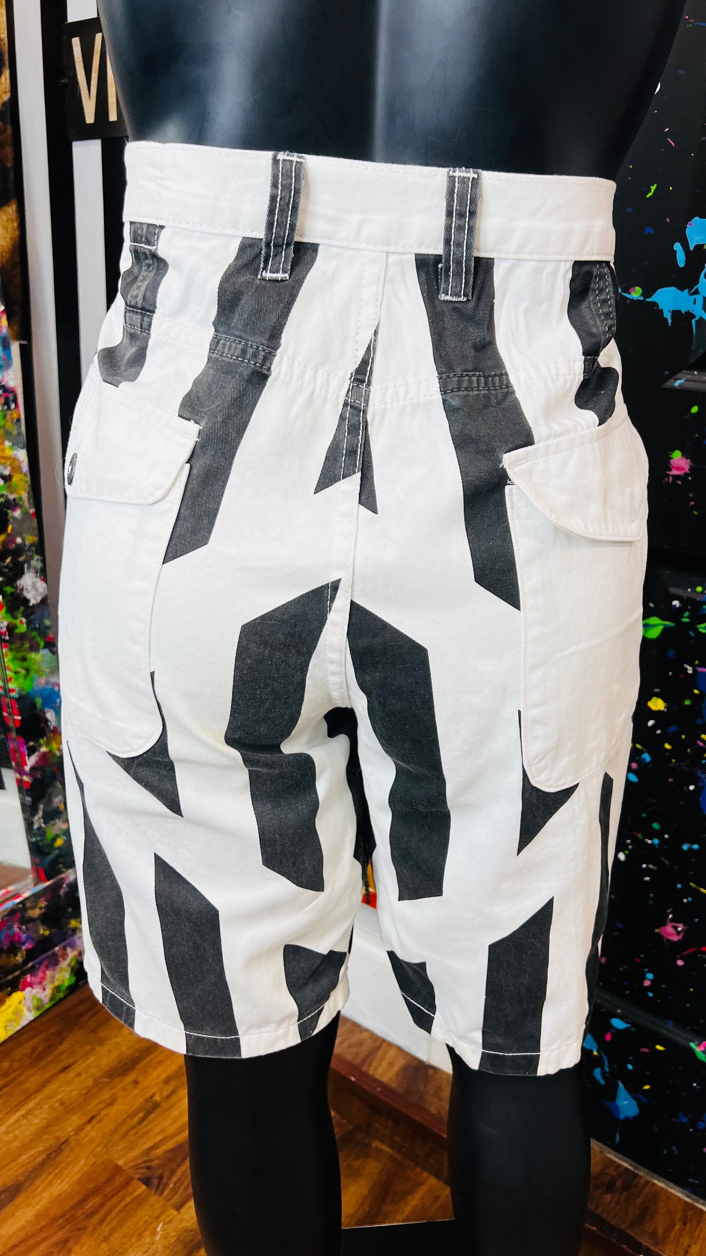 Vintage Denim Black & White Shorts (16)