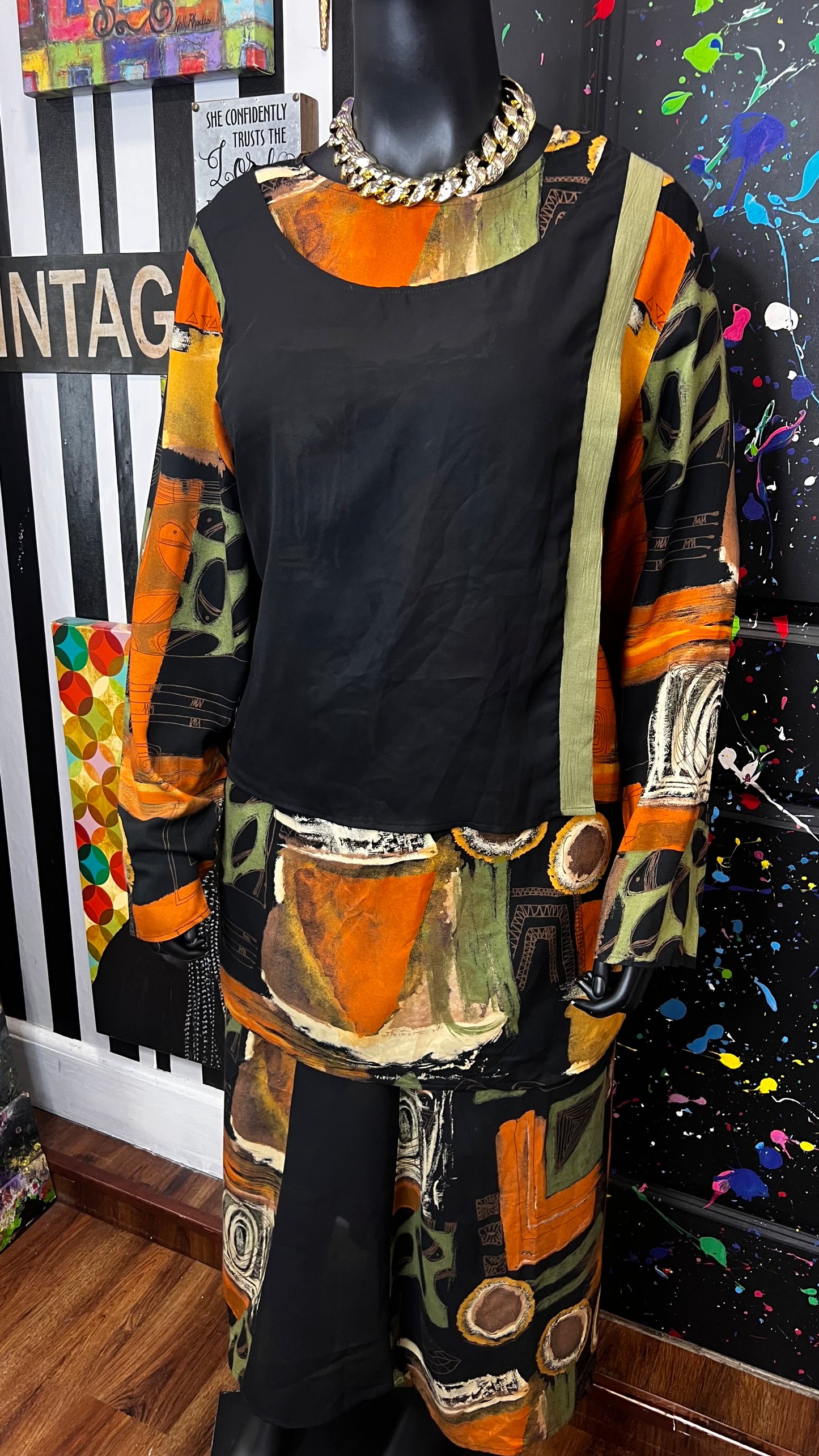 Vintage 90’s Abstract Skirt Set (22)