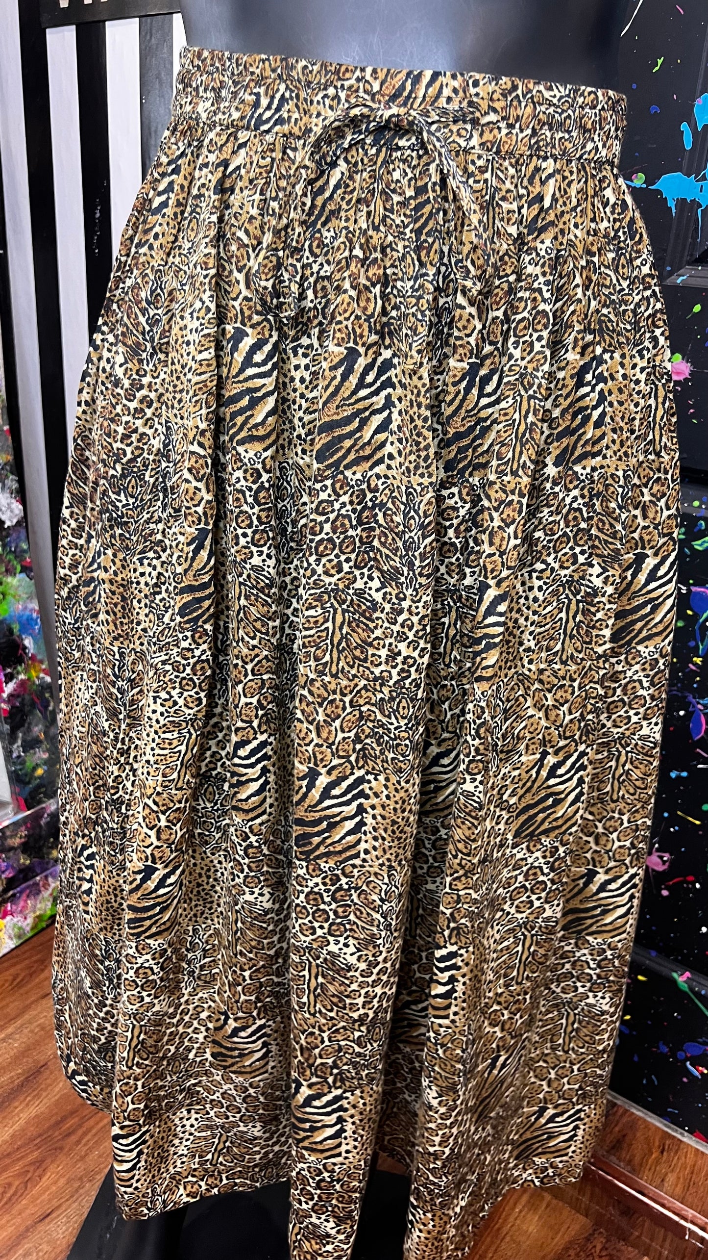 Vintage Rayon Animal Print Skirt (20)